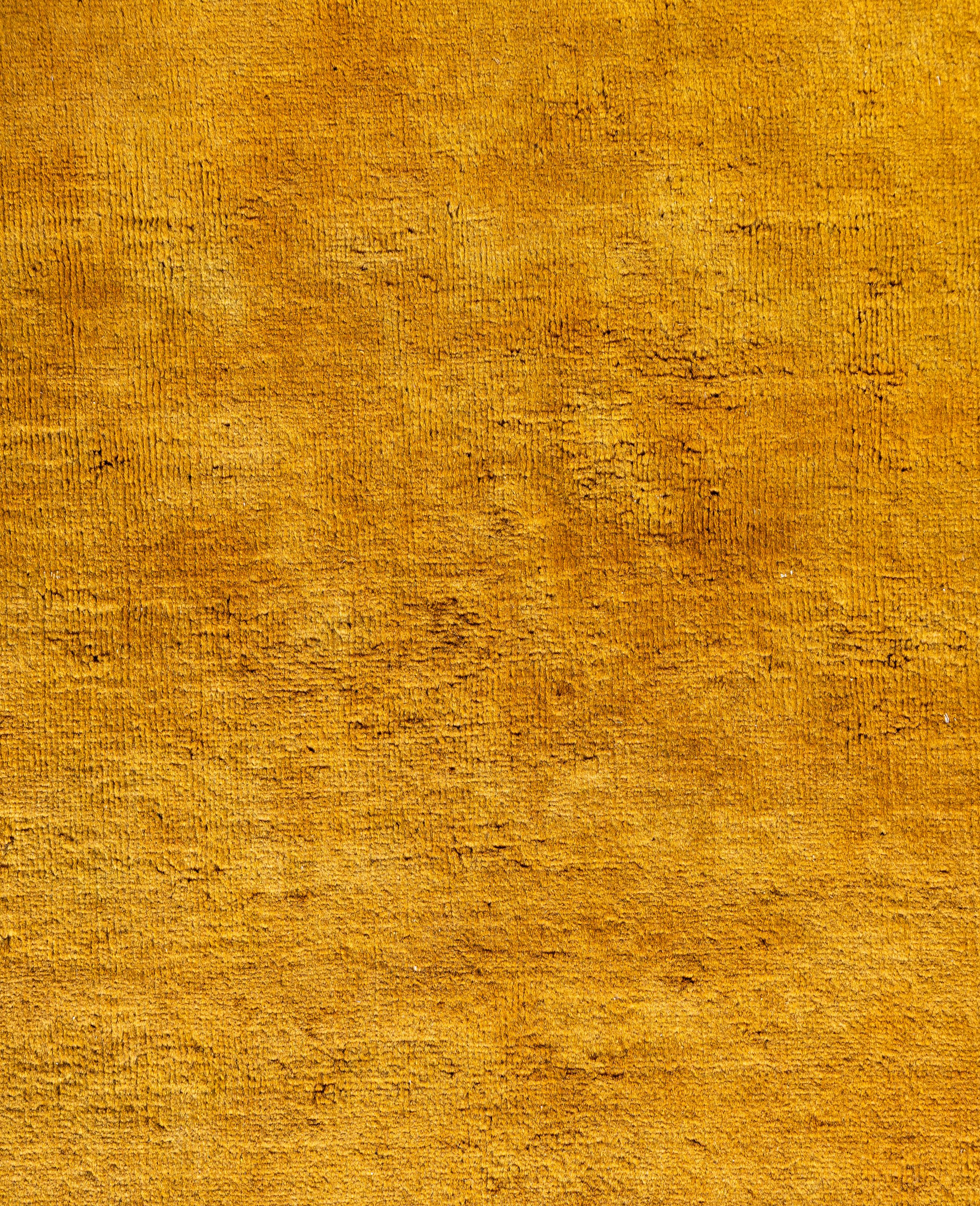 Overdyed Einzigartige Wolle Gold Bereich Teppich 10' 0