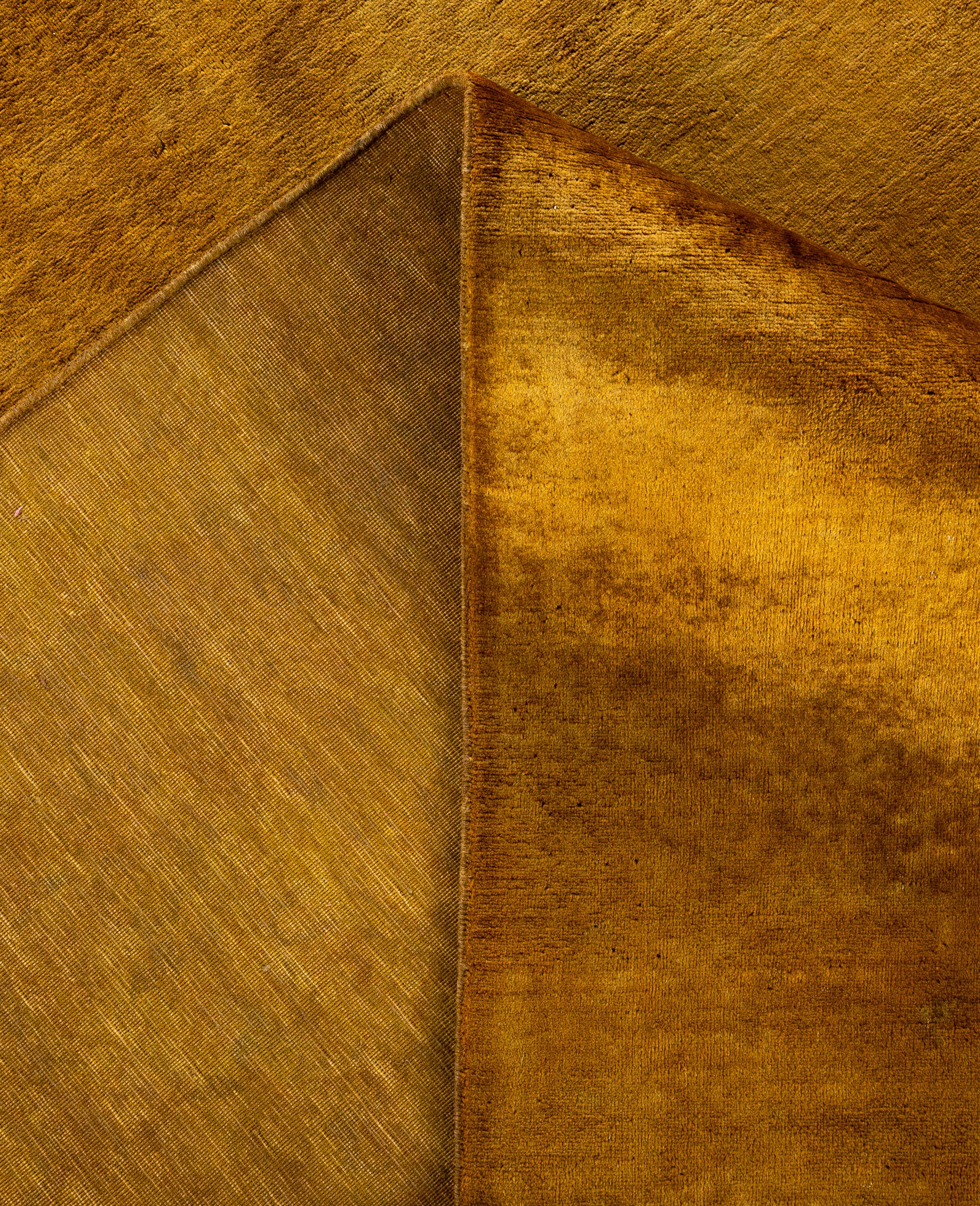 Overdyed Einzigartige Wolle Gold Bereich Teppich 10' 0