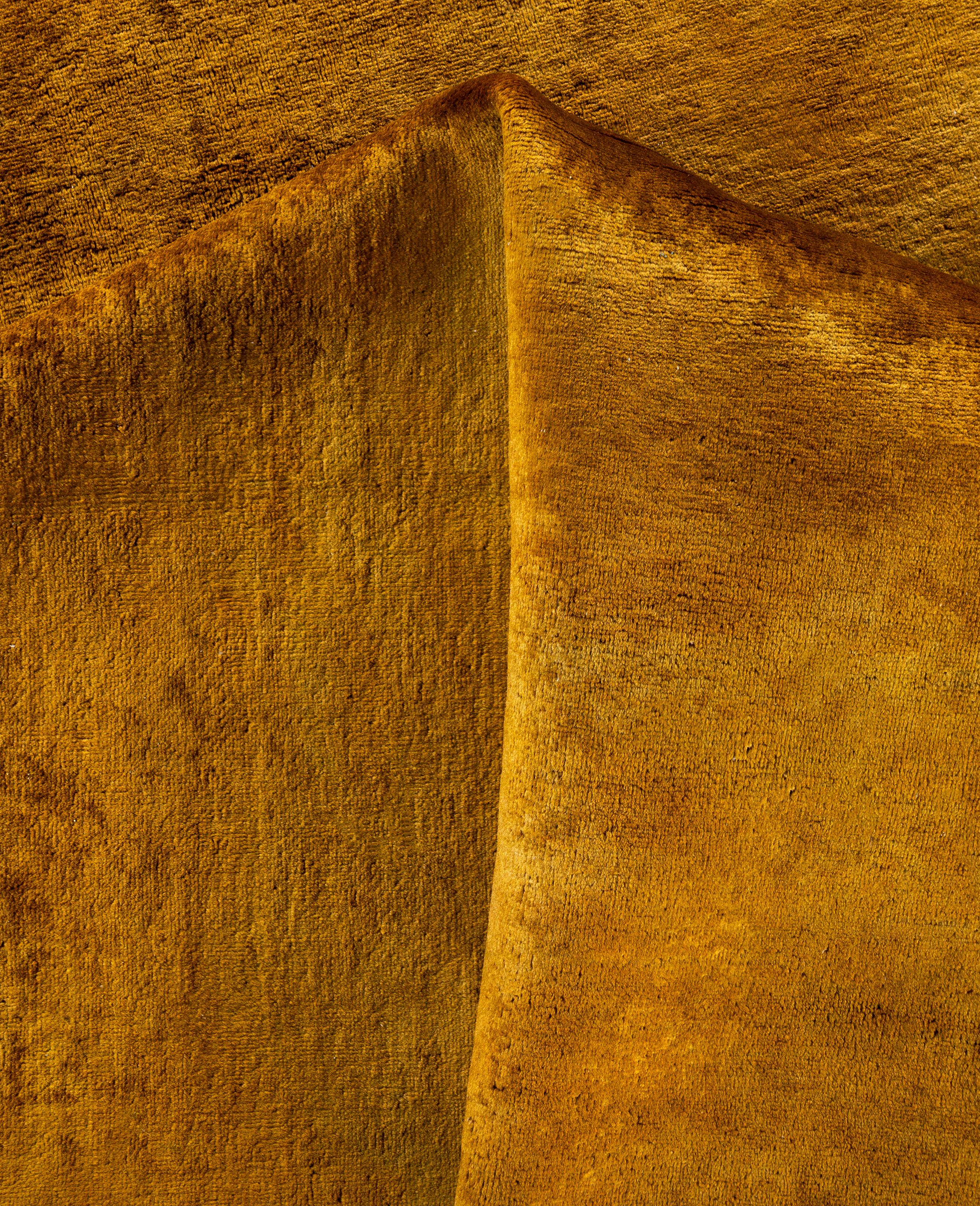 Overdyed Einzigartige Wolle Gold Bereich Teppich 10' 0