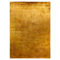 Overdyed Einzigartige Wolle Gold Bereich Teppich 10' 0" x 13' 8"
