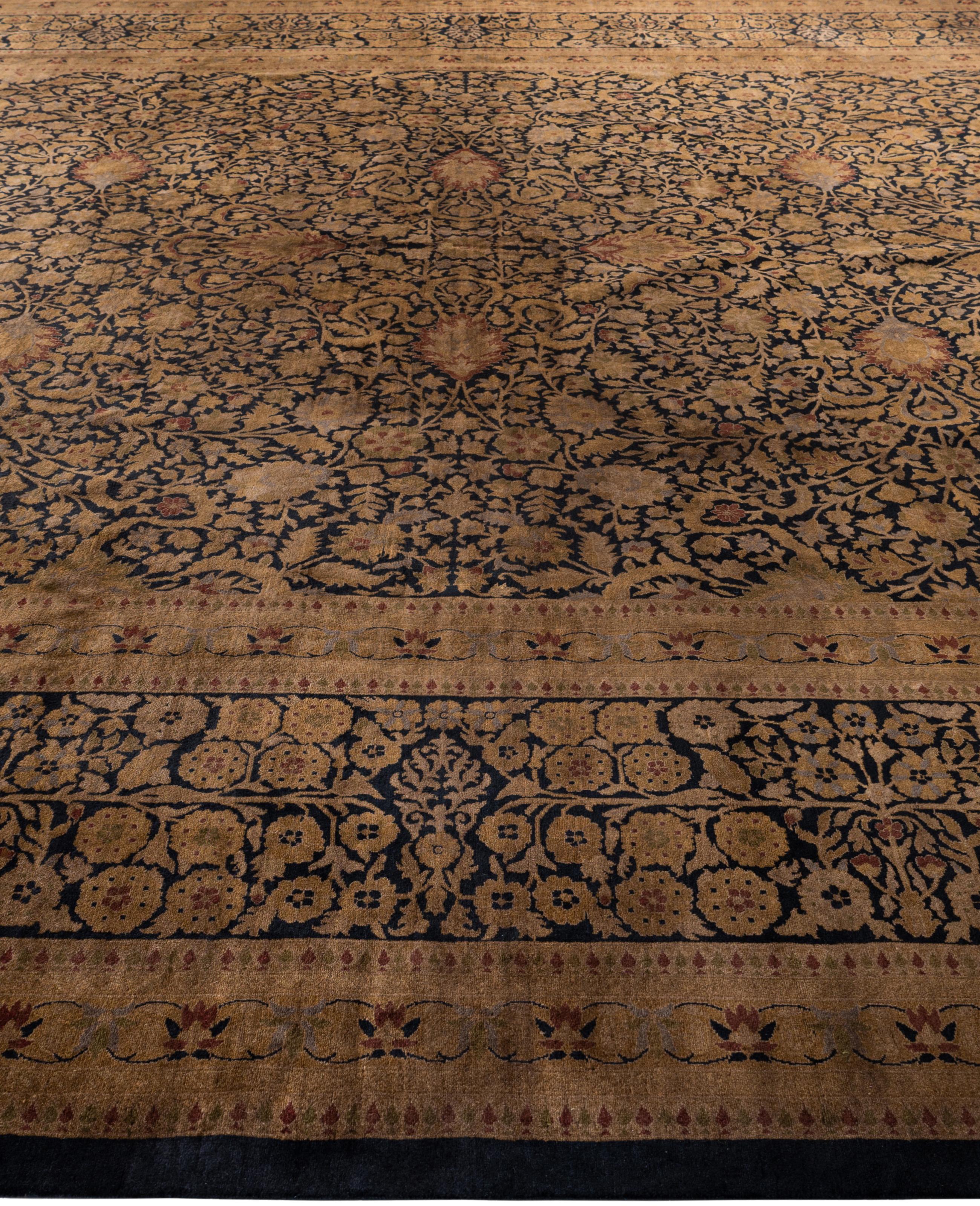 Alfombra de lana Overdyed One-of-a-Kind Dorada 12' 2