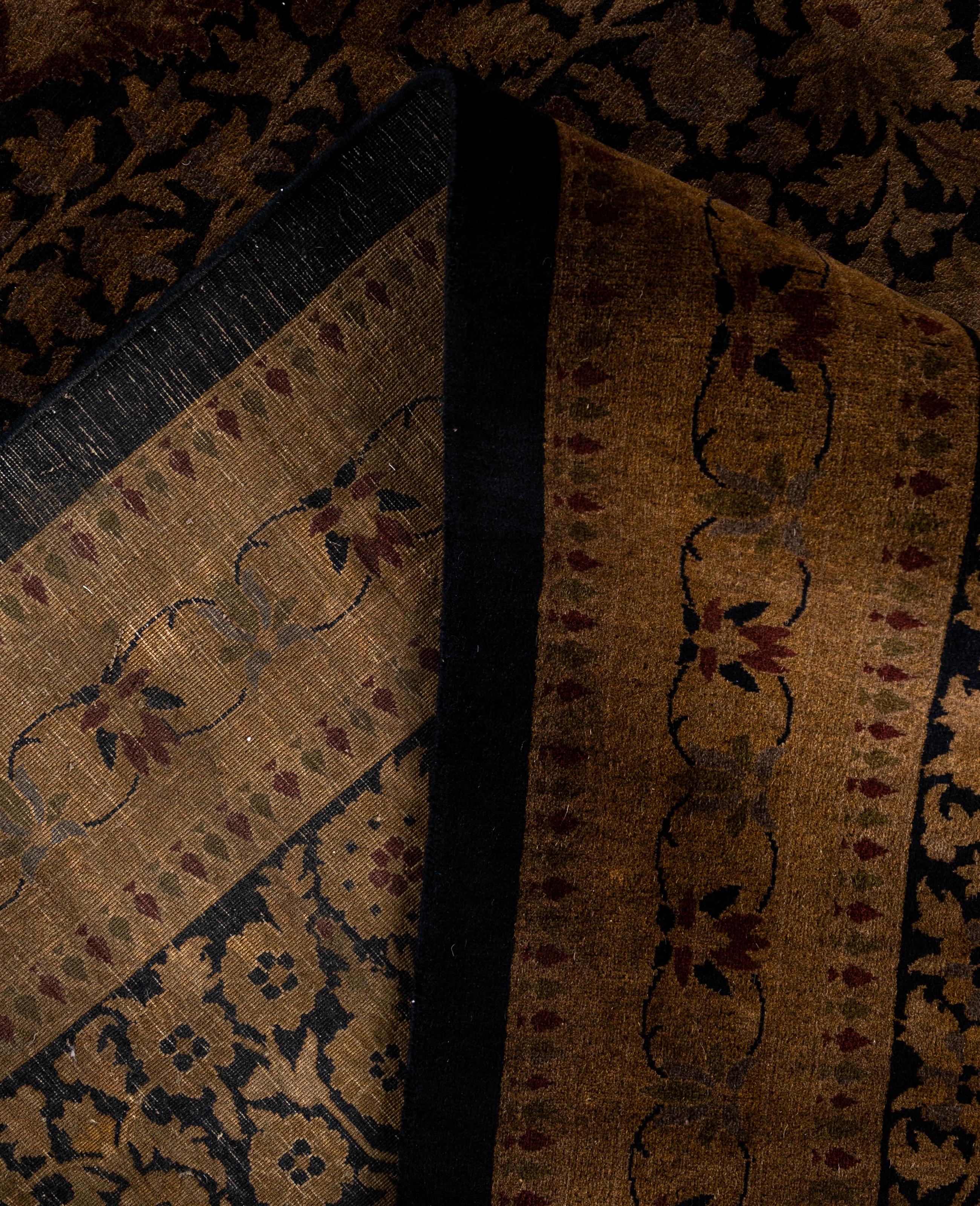 Alfombra de lana Overdyed One-of-a-Kind Dorada 12' 2