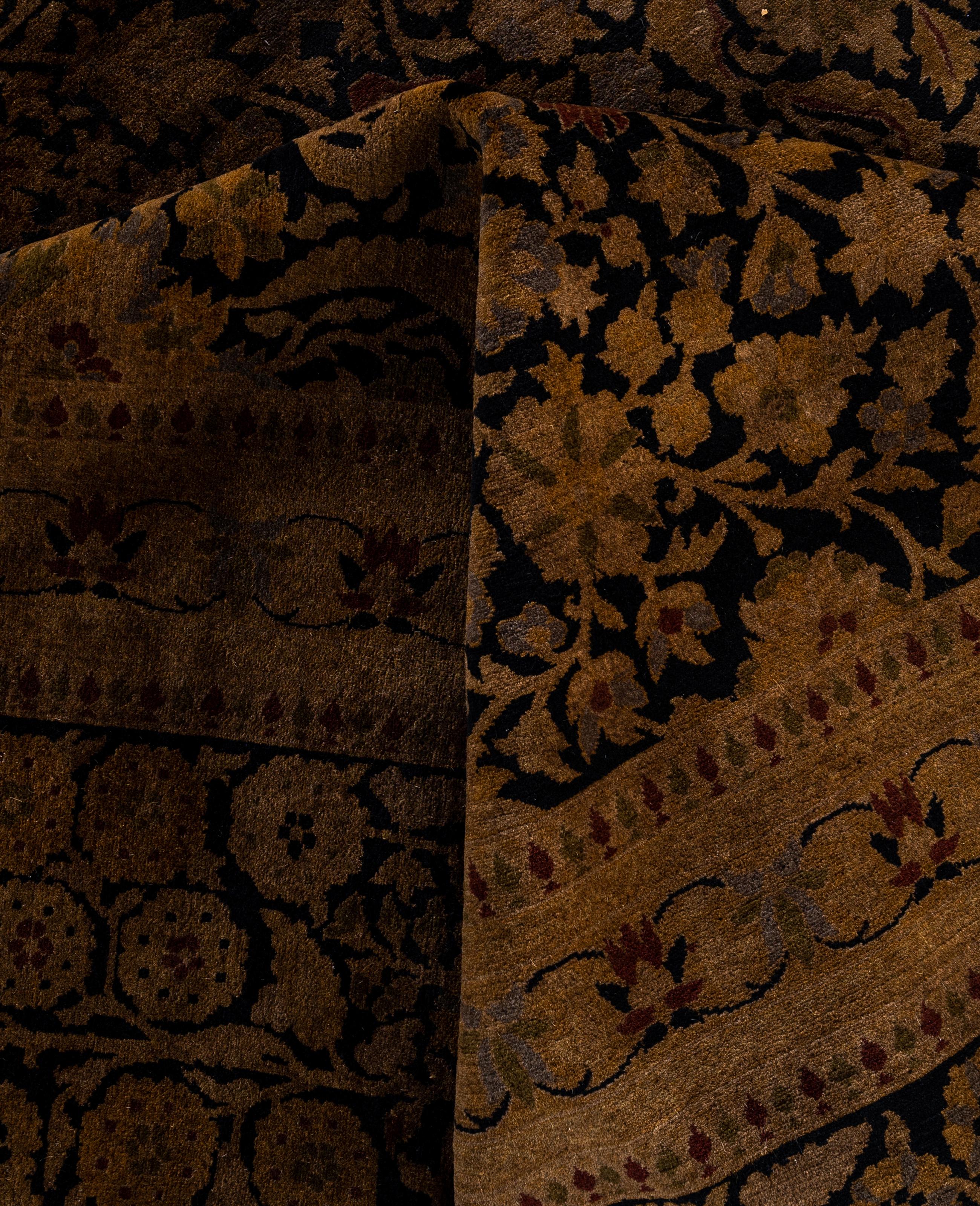Alfombra de lana Overdyed One-of-a-Kind Dorada 12' 2