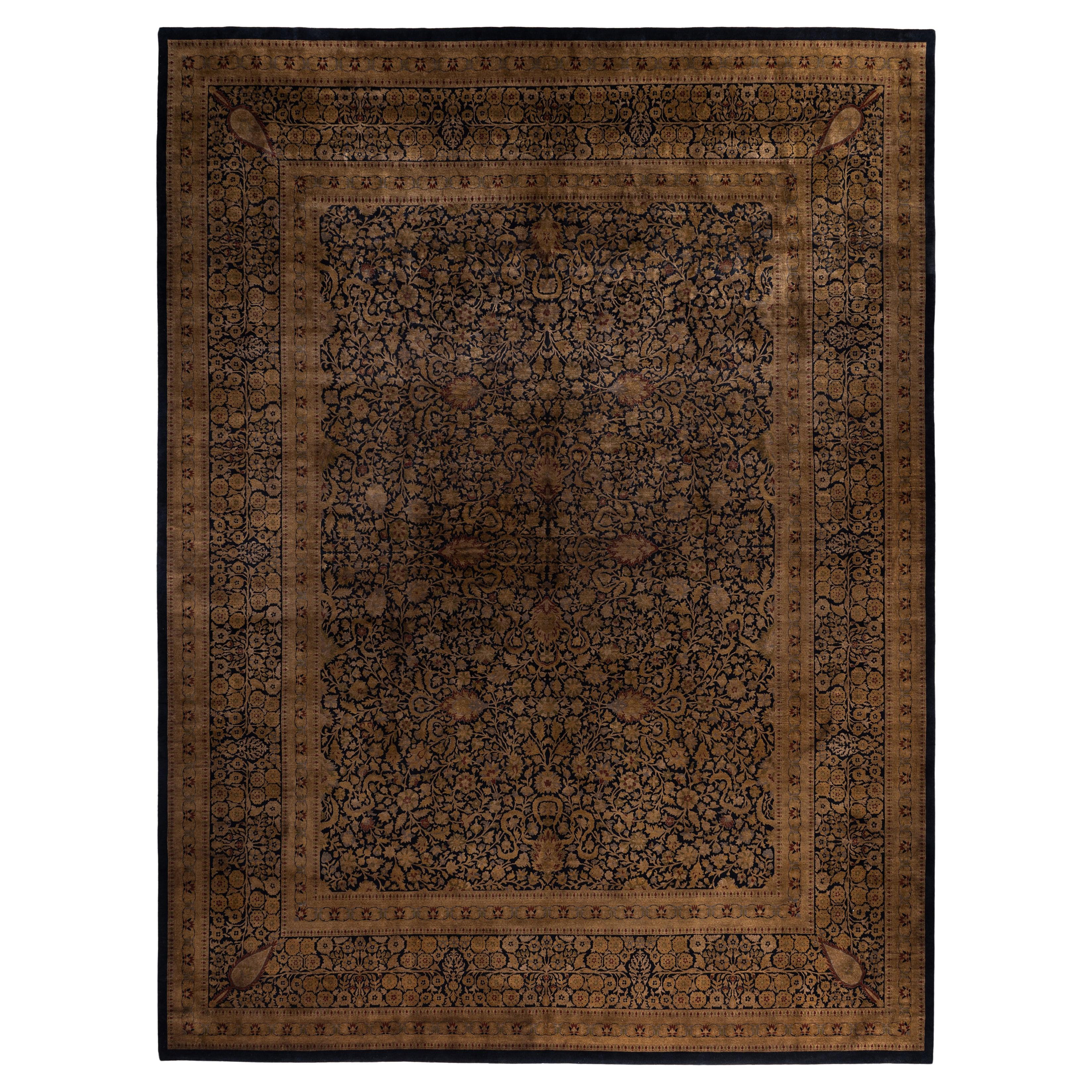 Alfombra de lana Overdyed One-of-a-Kind Dorada 12' 2" x 15' 9" en venta