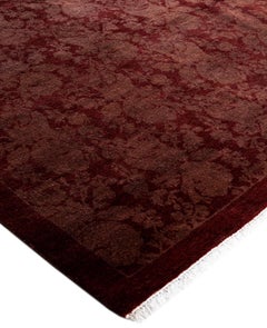 Overdyed Einzigartige Wolle Gold Bereich Teppich 4' 2" x 5' 10"