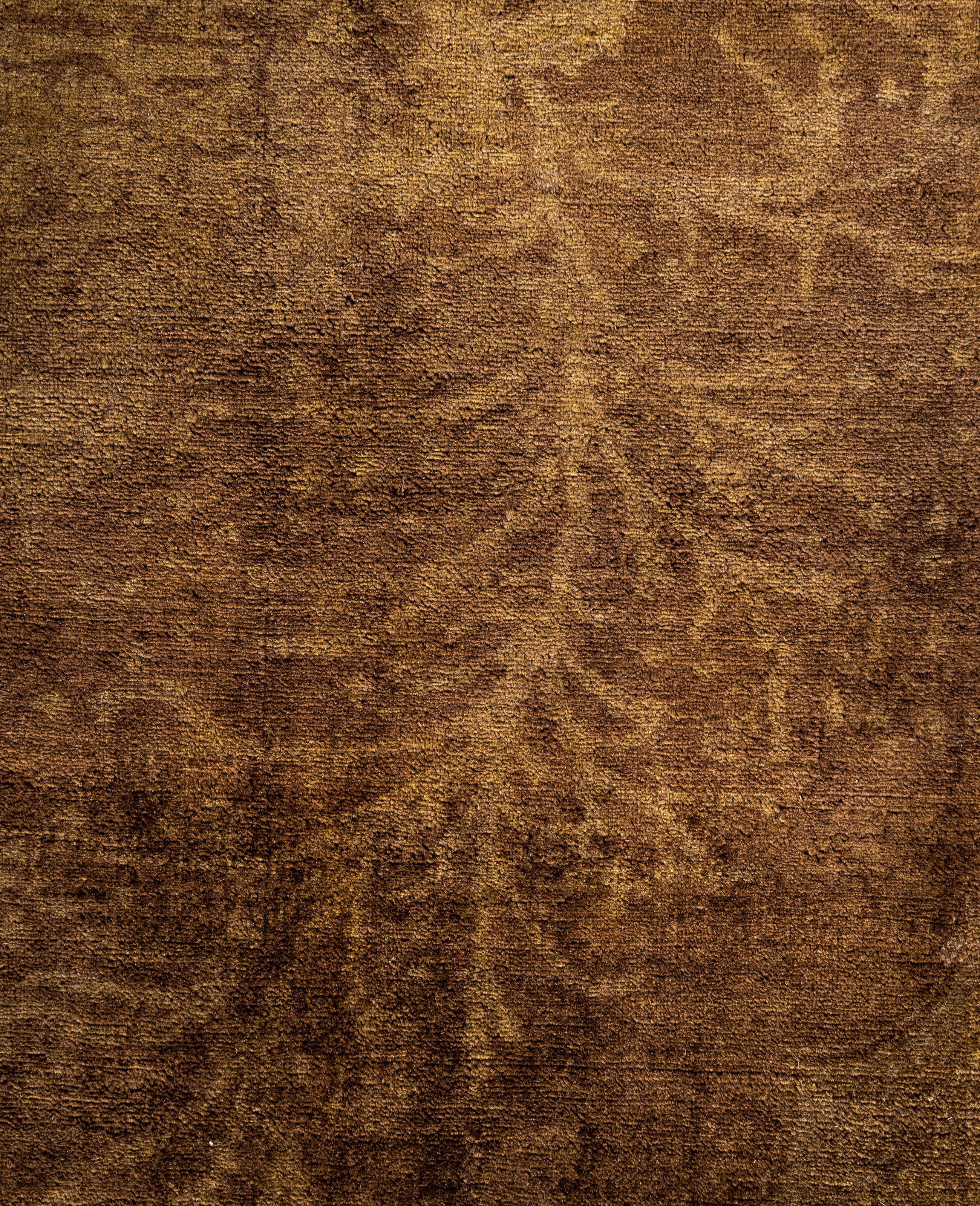 Overdyed Einzigartige Wolle Gold Bereich Teppich 8' 3