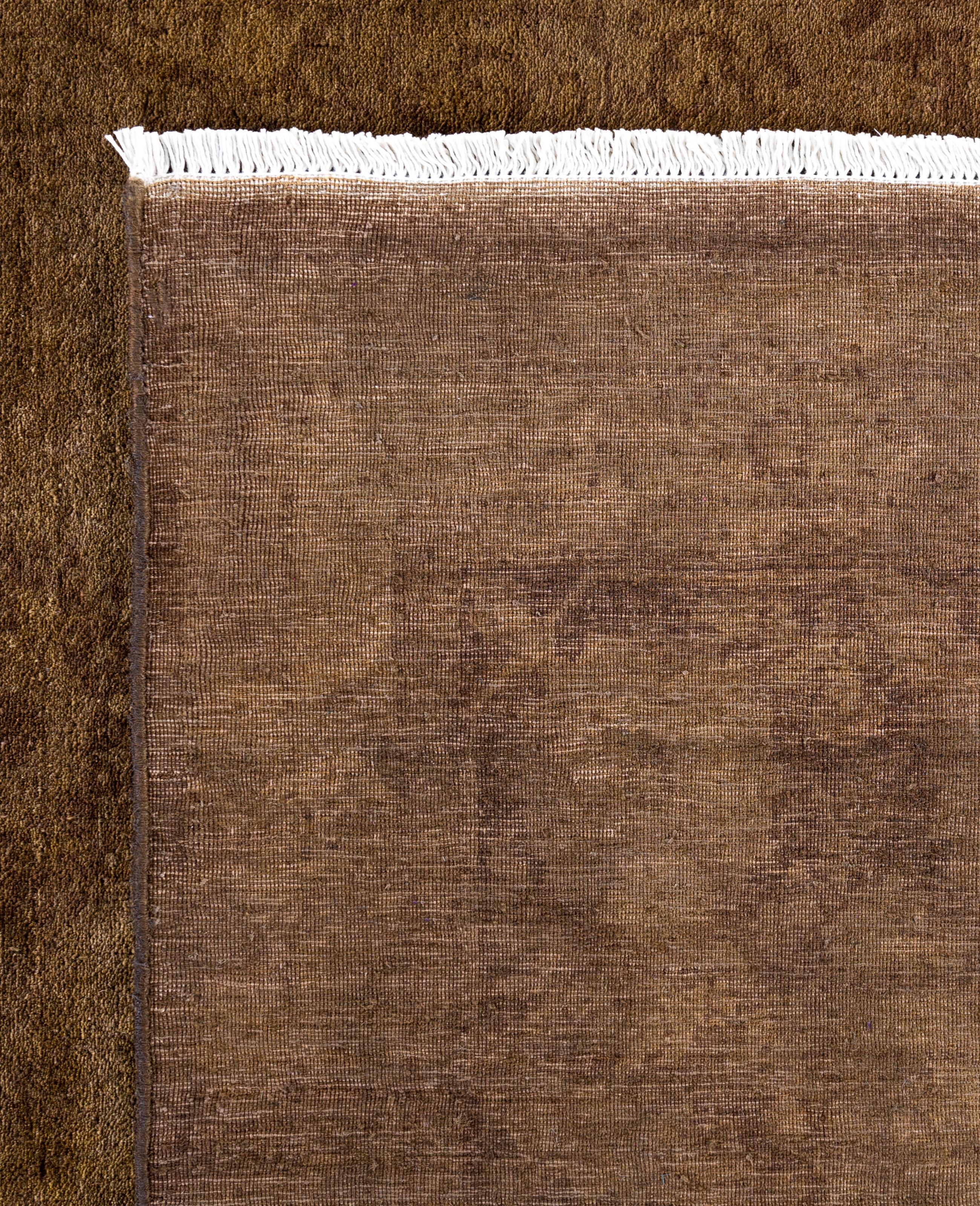 Overdyed Einzigartige Wolle Gold Bereich Teppich 8' 3