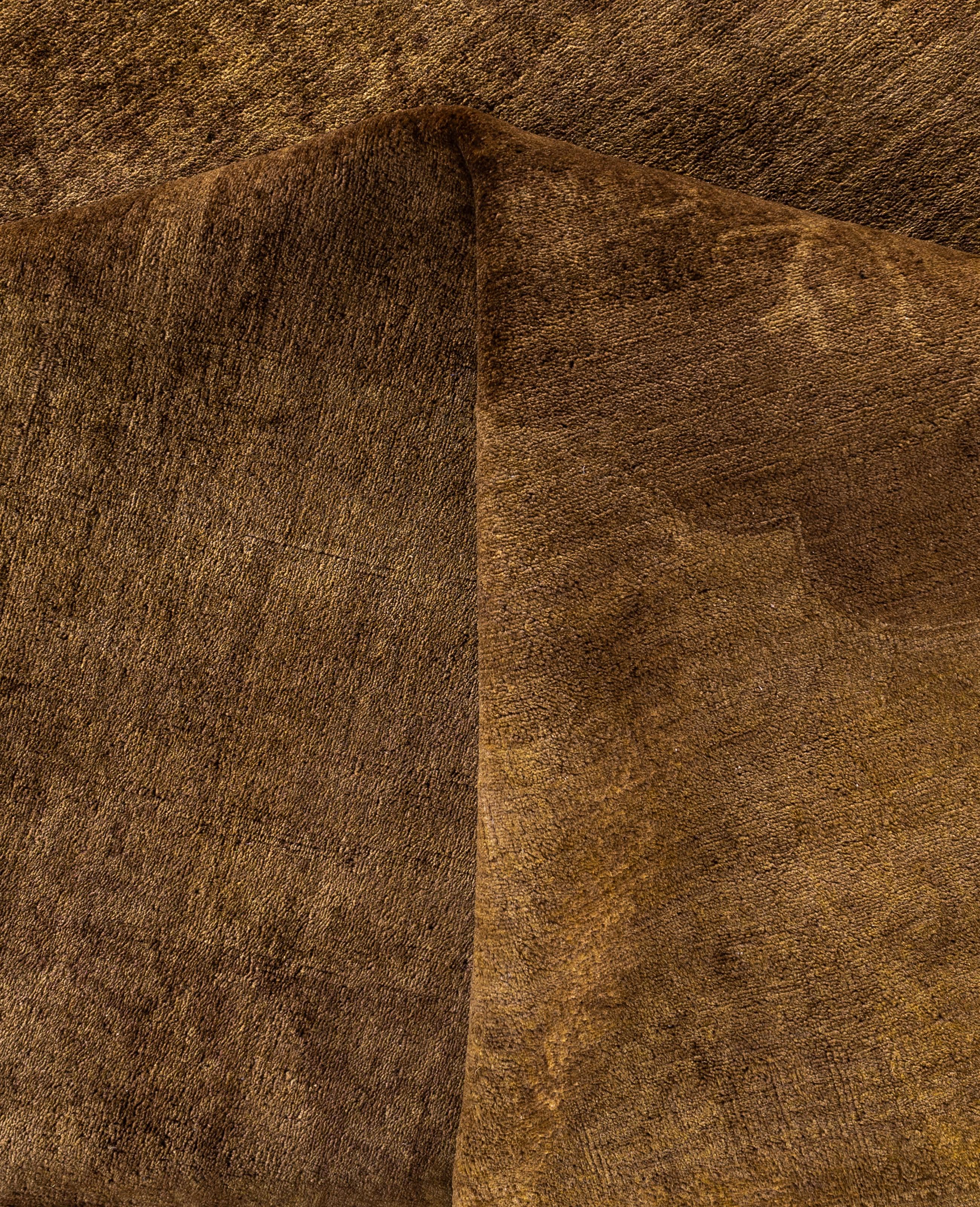 Overdyed Einzigartige Wolle Gold Bereich Teppich 8' 3