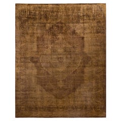 Overdyed Einzigartige Wolle Gold Bereich Teppich 8' 3" x 10' 3"
