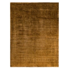 Übergefärbte einzigartige Wolle Gold Bereich Teppich 9' 0" x 12' 0"