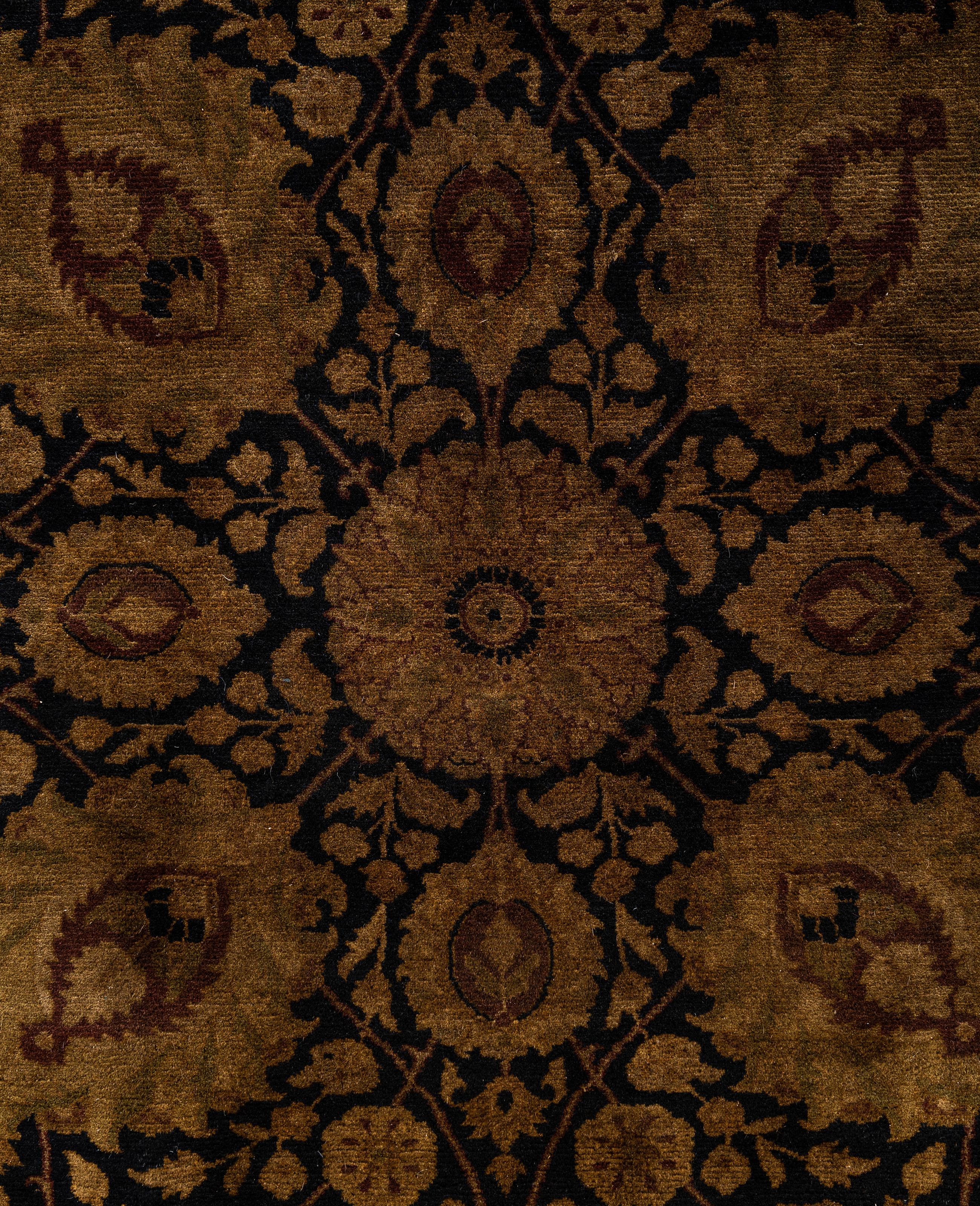 Overdyed One-of-a-Kind Wolle Gold Runde Bereich Teppich 10' 1