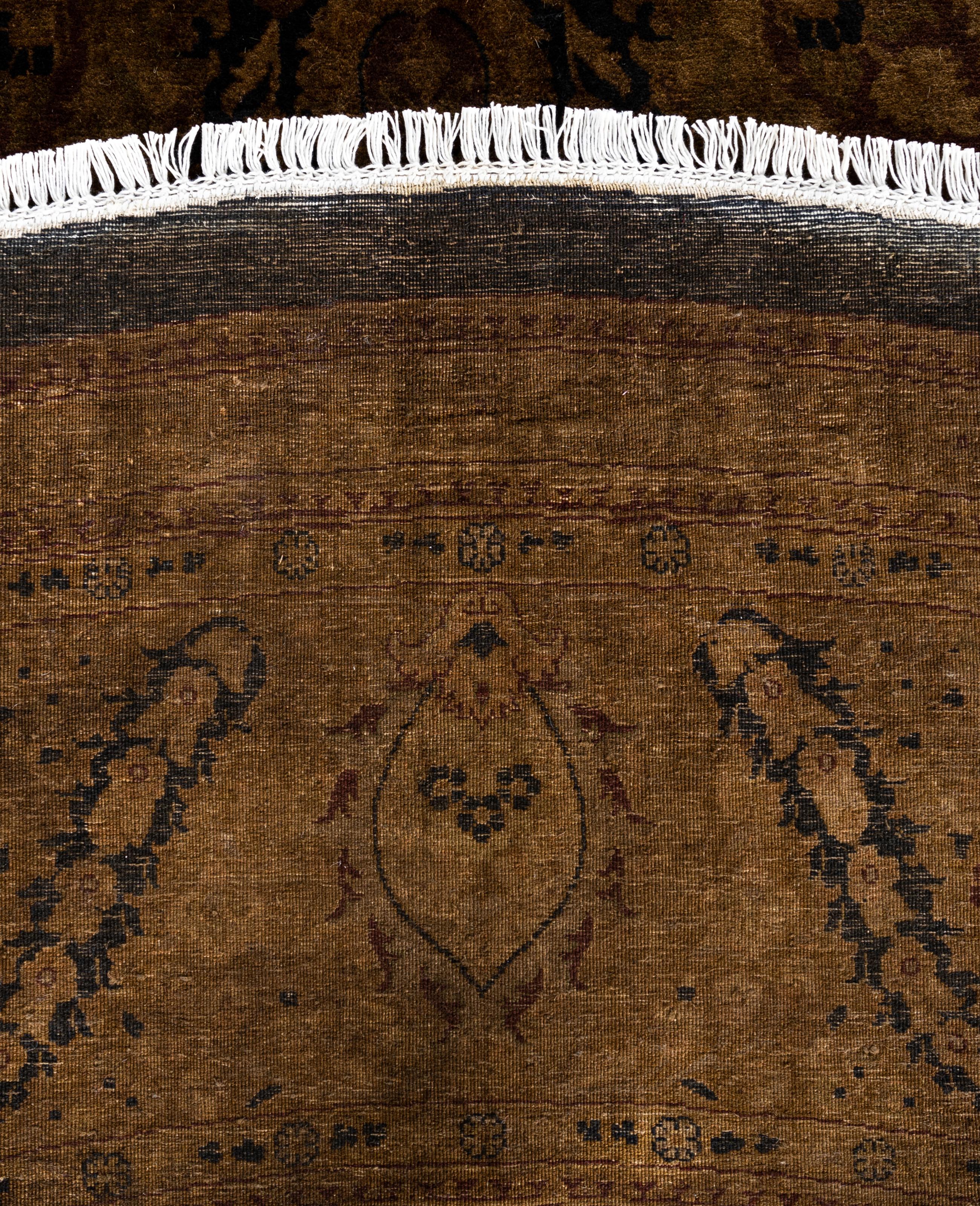 Overdyed One-of-a-Kind Wolle Gold Runde Bereich Teppich 10' 1