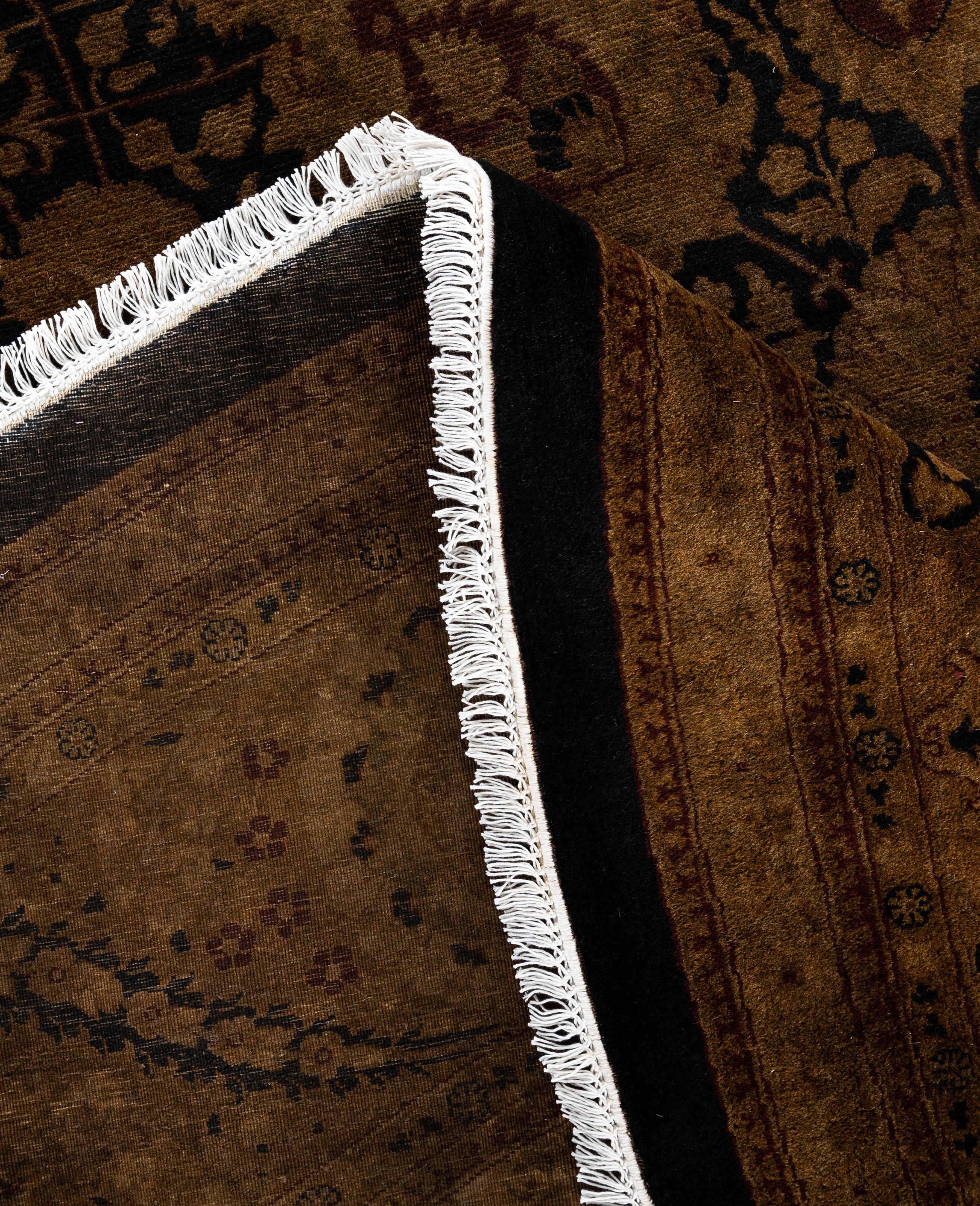 Overdyed One-of-a-Kind Wolle Gold Runde Bereich Teppich 10' 1