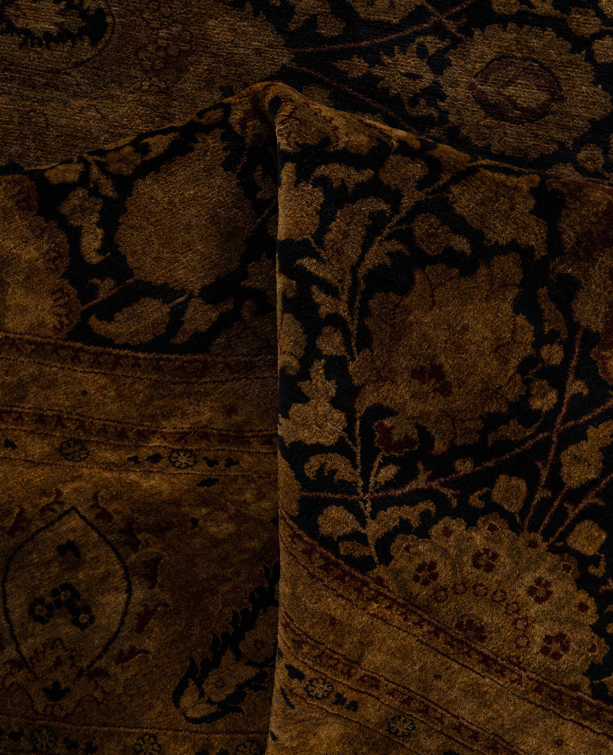 Overdyed One-of-a-Kind Wolle Gold Runde Bereich Teppich 10' 1