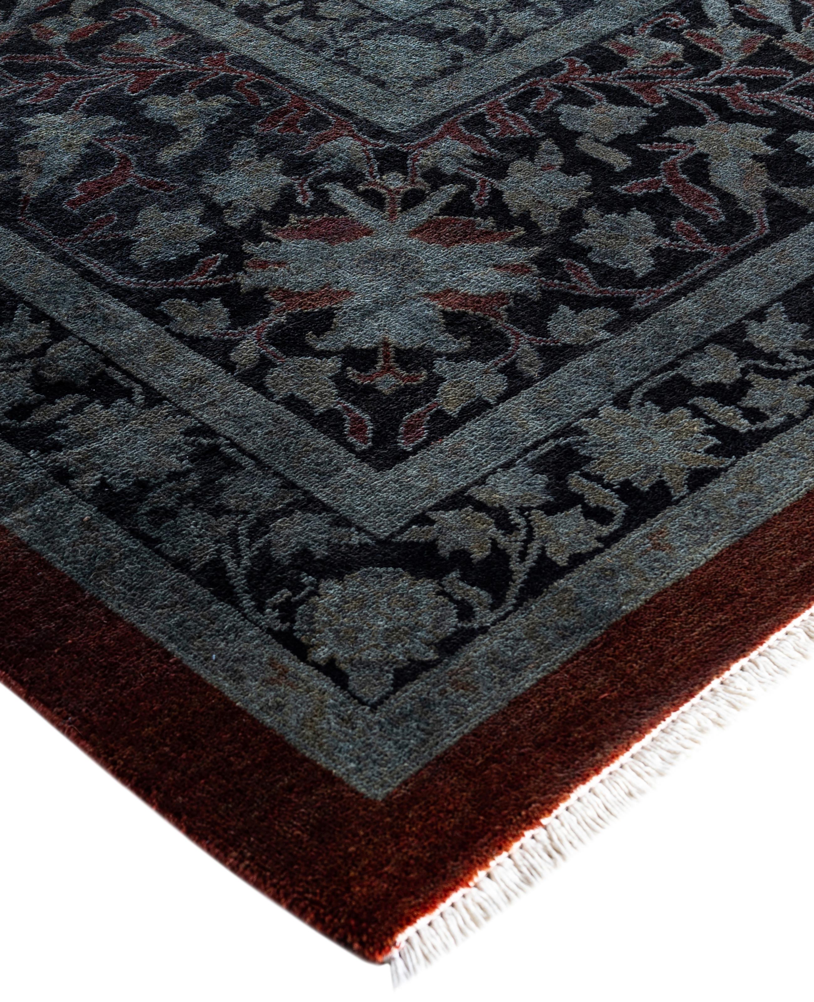 Over-dyed area rugs are created by taking vintage or traditional rugs and applying a vibrant, monochromatic dye over the existing patterns. This technique results in a bold, modern aesthetic while preserving the intricate designs beneath, blending