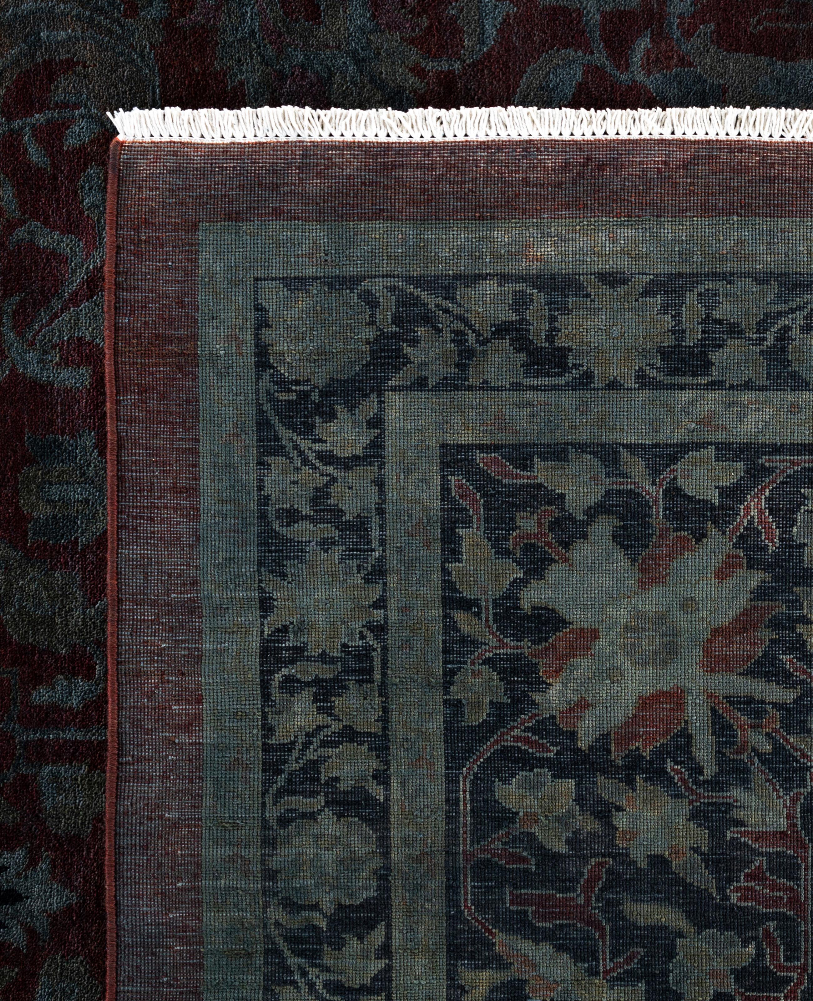 Overdyed One-of-a-Kind Wool Gray Area Rug 12' 0