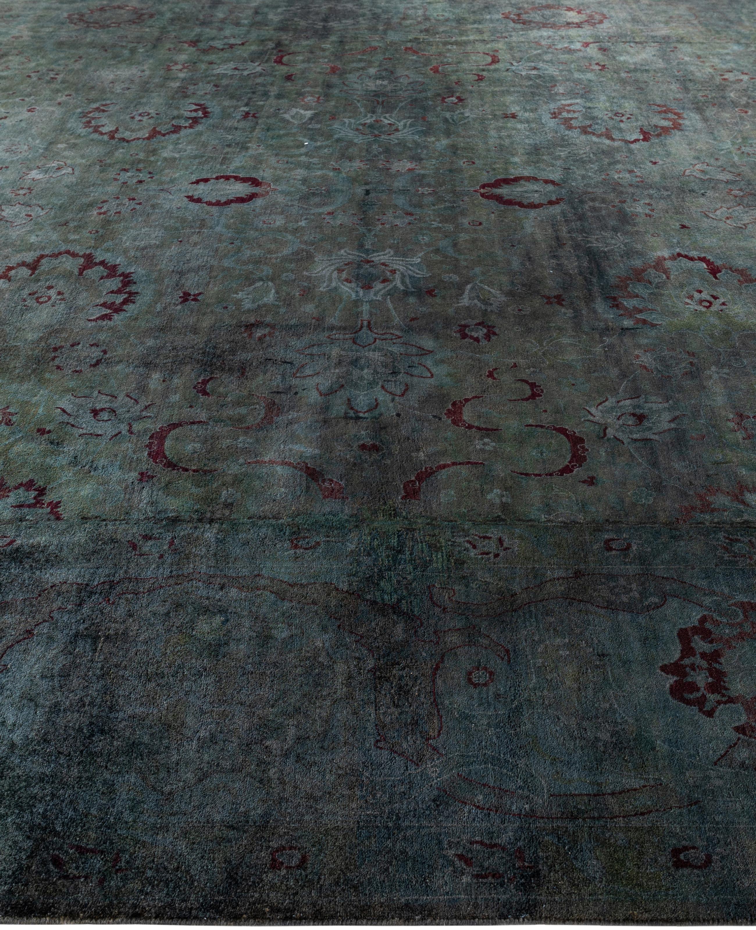 Alfombra de lana Overdyed Gris Única 12' 2
