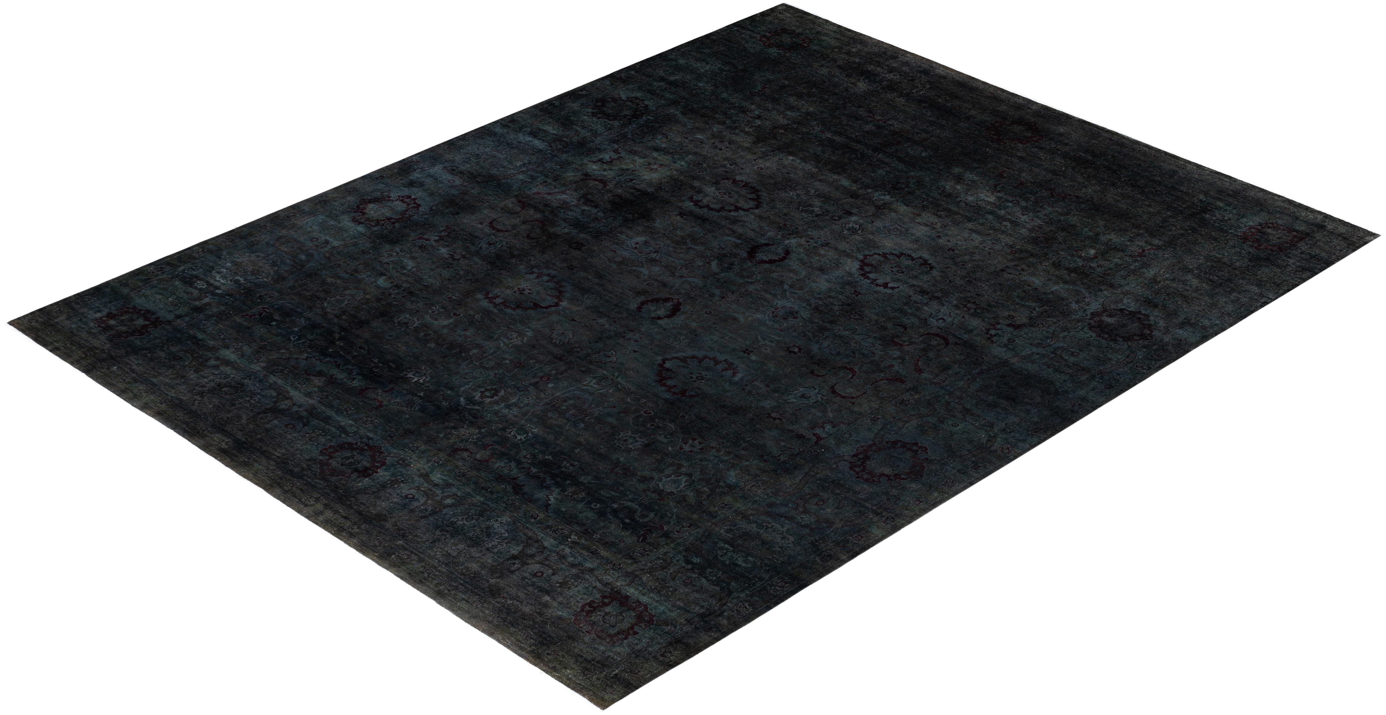 Alfombra de lana Overdyed Gris Única 12' 2