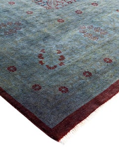 Overdyed One-of-a-Kind Wool Gray Area Rug 12' 2" x 17' 4"
