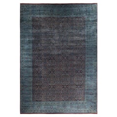 Overdyed One-of-a-Kind Wool Gray Area Rug 12' 2" x 17' 4"