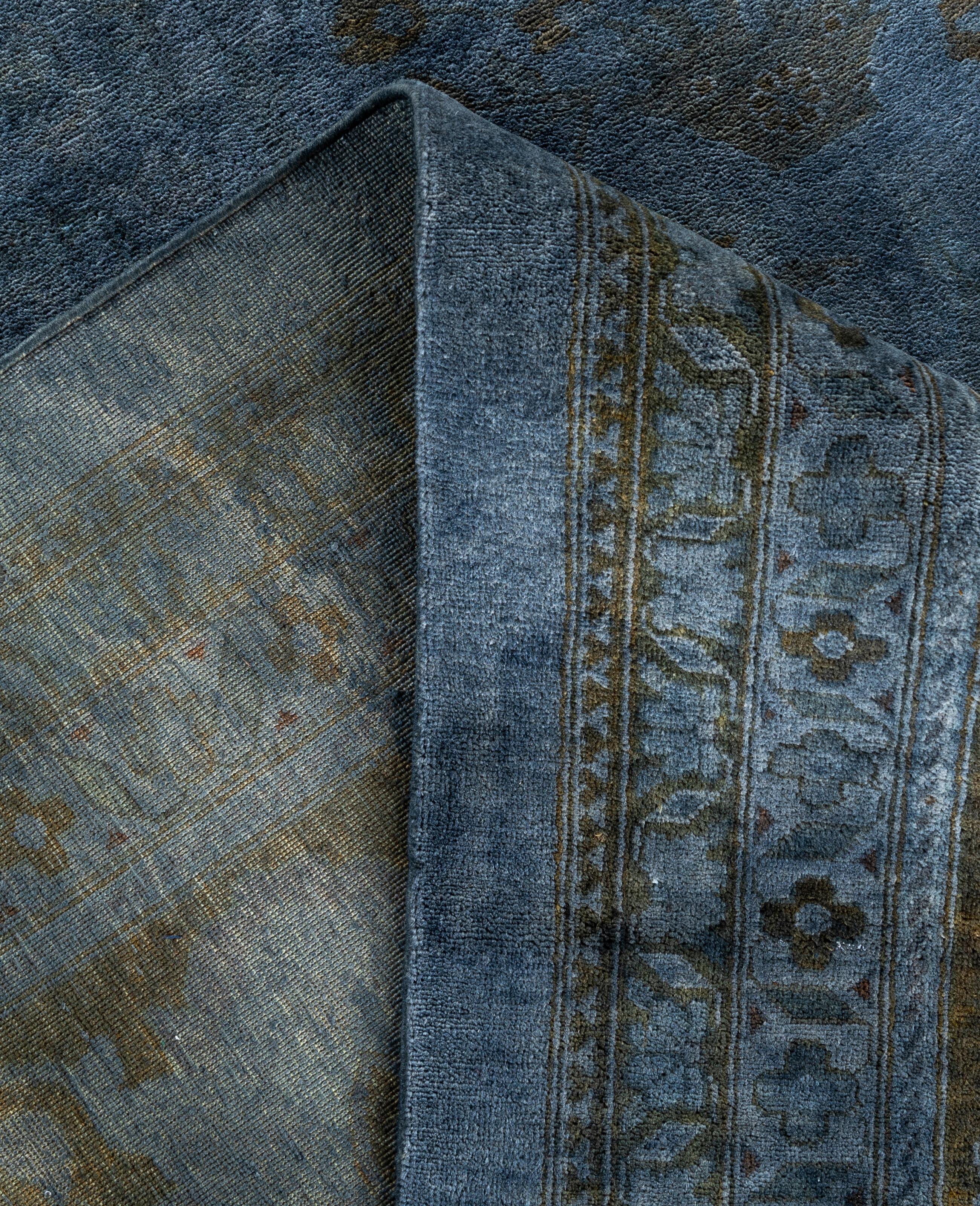 Alfombra de lana Overdyed Gris Única 12' 3