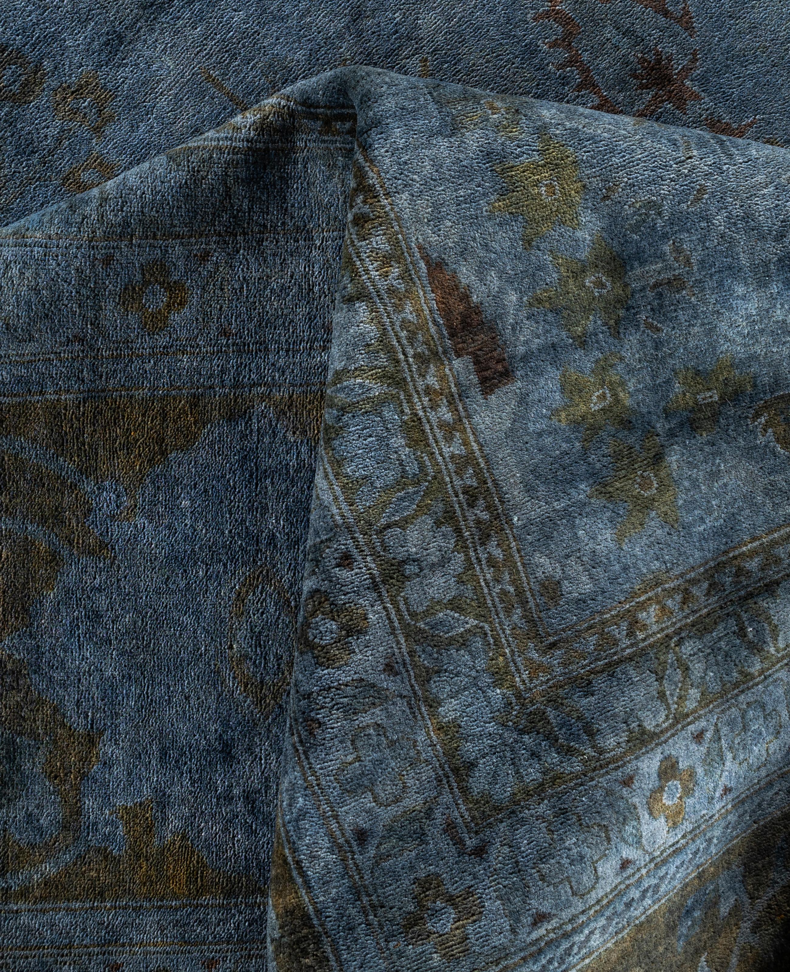 Alfombra de lana Overdyed Gris Única 12' 3