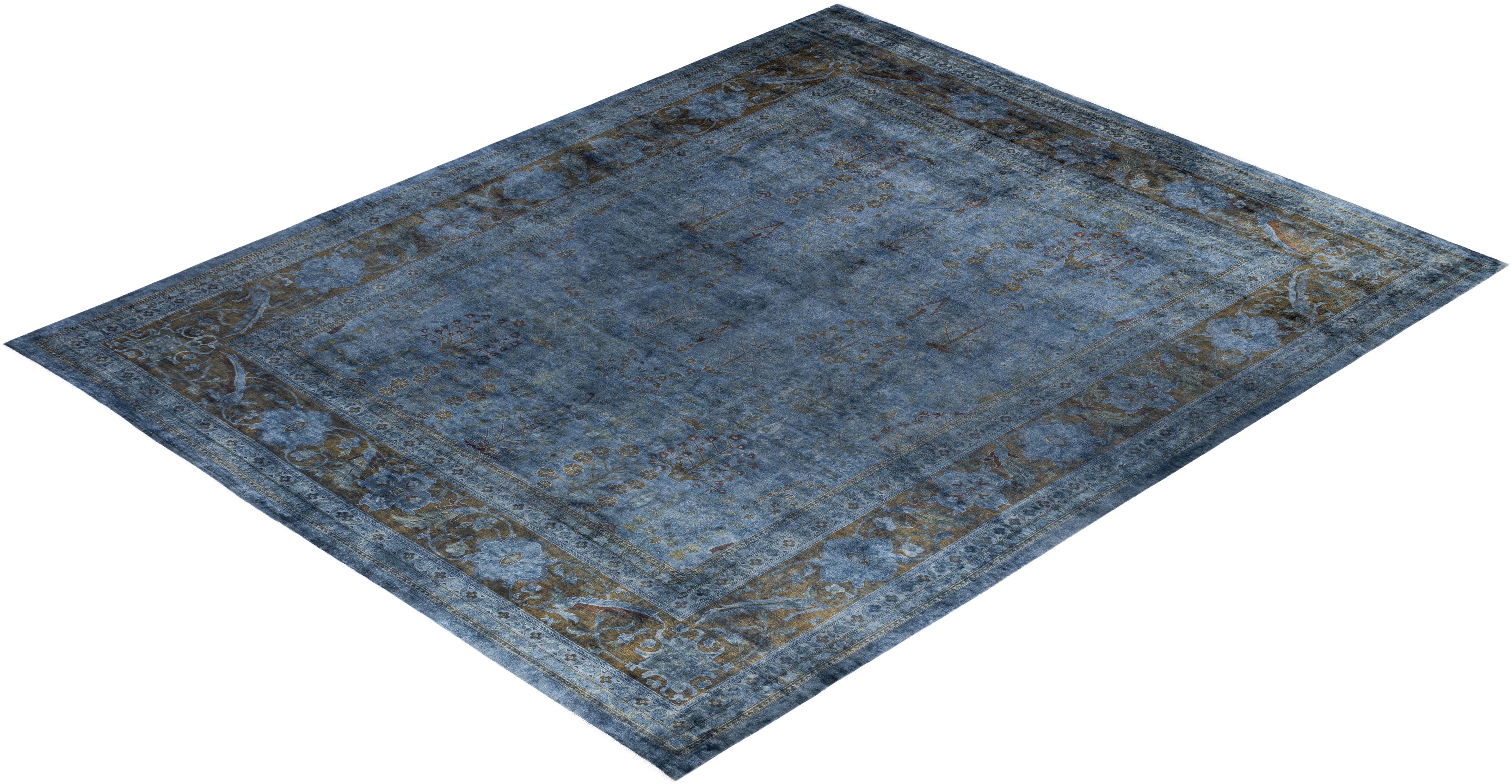 Alfombra de lana Overdyed Gris Única 12' 3