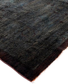Overdyed One-of-a-Kind Wool Gray Area Rug 12' 3" x 17' 6"