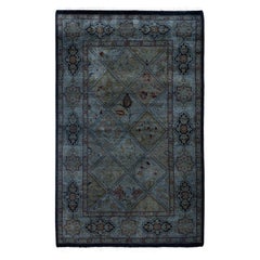 Overdyed One-of-a-Kind Wool Gray Area Rug 2' 8" x 4' 3"