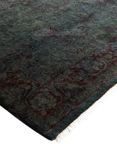 Overdyed One-of-a-Kind Wool Gray Area Rug 4' 3" x 6' 3"