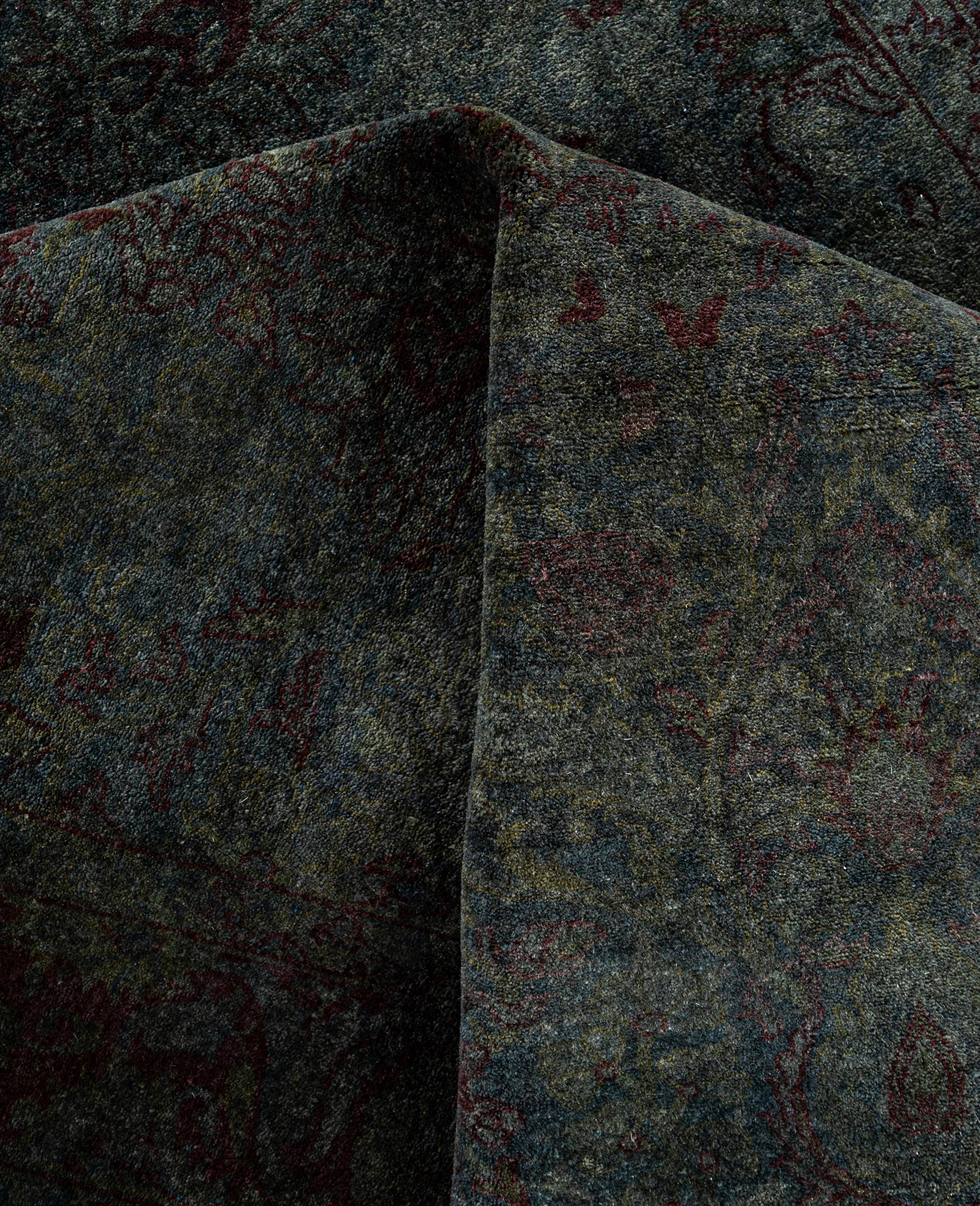 Laine Tapis de sol en laine Overdyed One-of-a-Kind Gray 4' 3