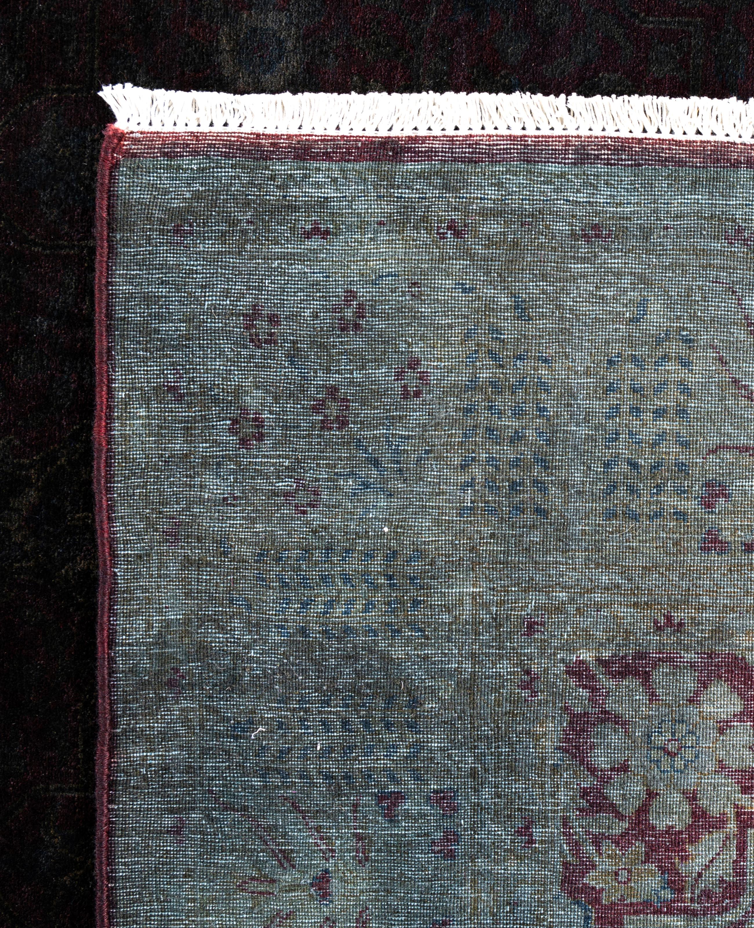 Overdyed One-of-a-Kind Wolle Gray Bereich Teppich 6' 0