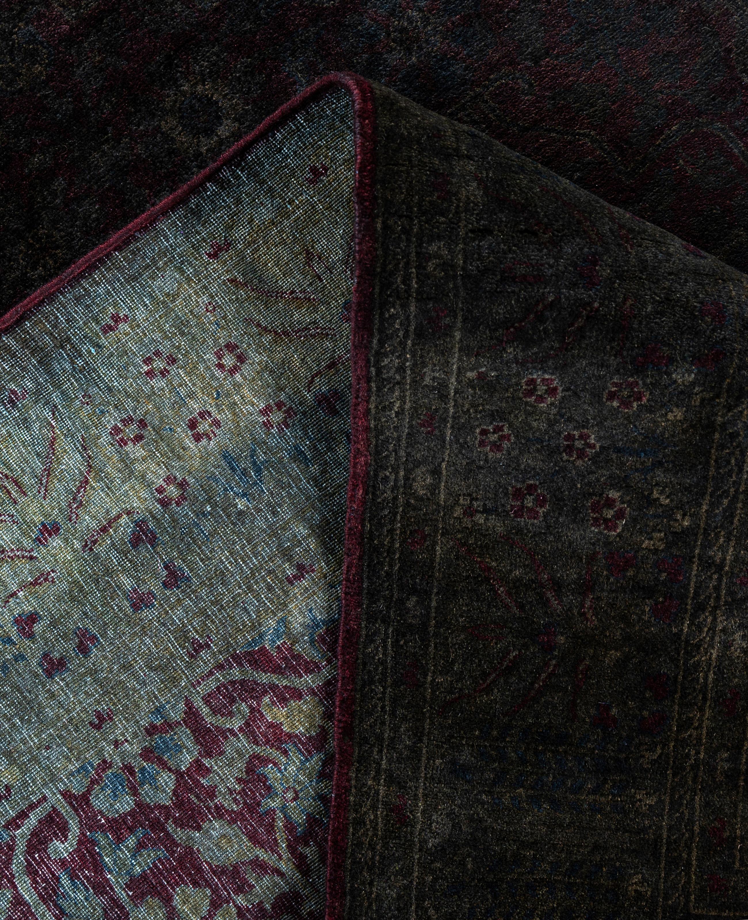 Overdyed One-of-a-Kind Wolle Gray Bereich Teppich 6' 0