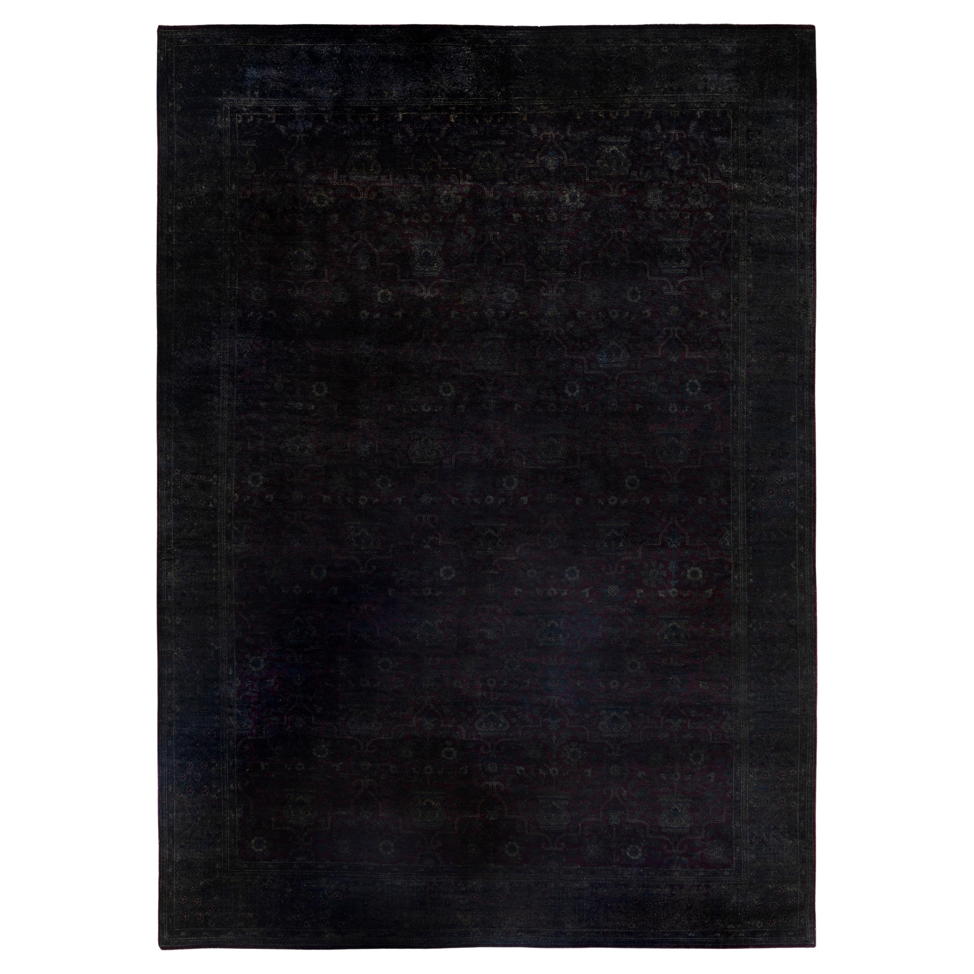 Alfombra de lana Overdyed Gris Única 6' 0" x 8' 5"