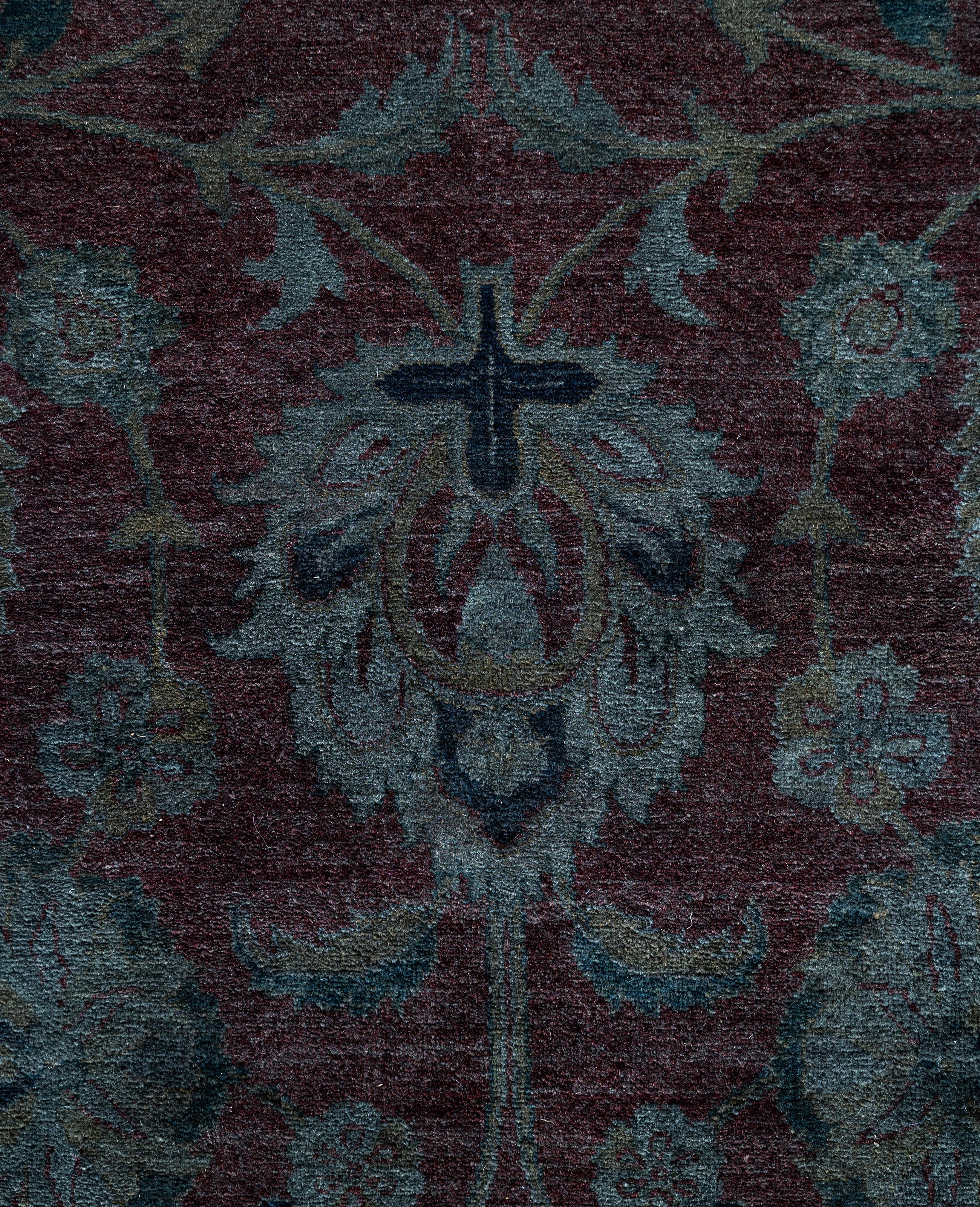 Pakistani Overdyed One-of-a-Kind Wool Gray Area Rug 6' 0