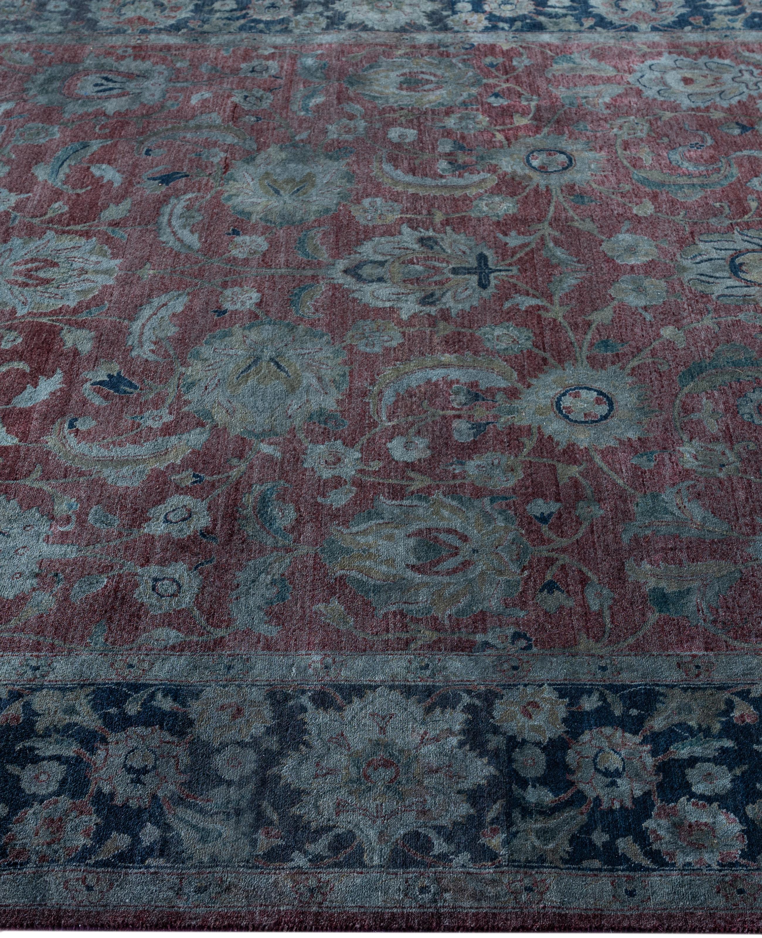 Hand-Knotted Overdyed One-of-a-Kind Wool Gray Area Rug 6' 0