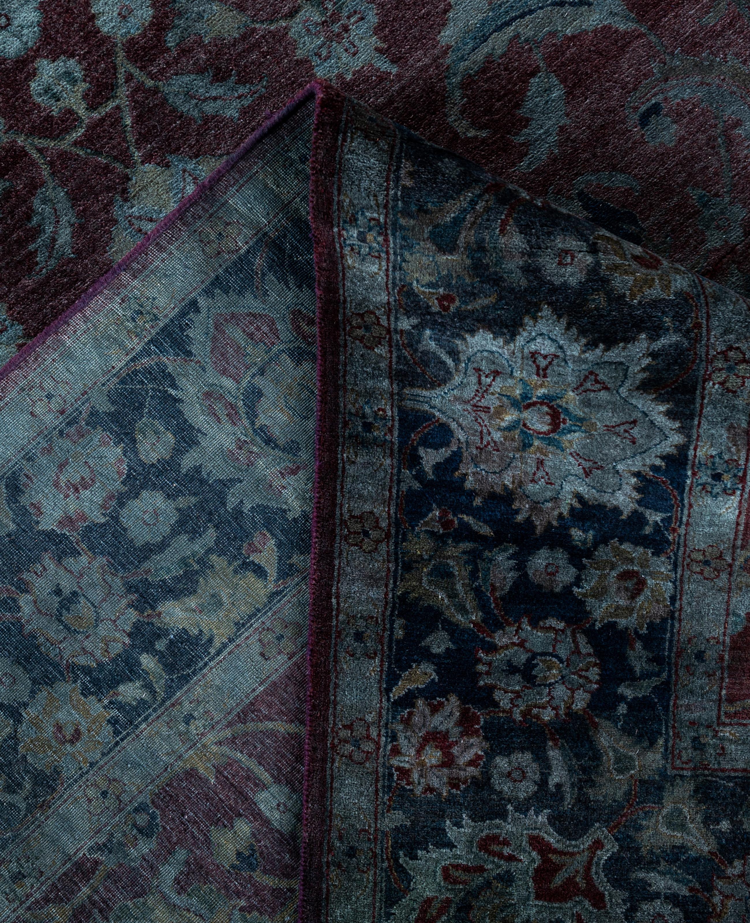 Contemporary Overdyed One-of-a-Kind Wool Gray Area Rug 6' 0