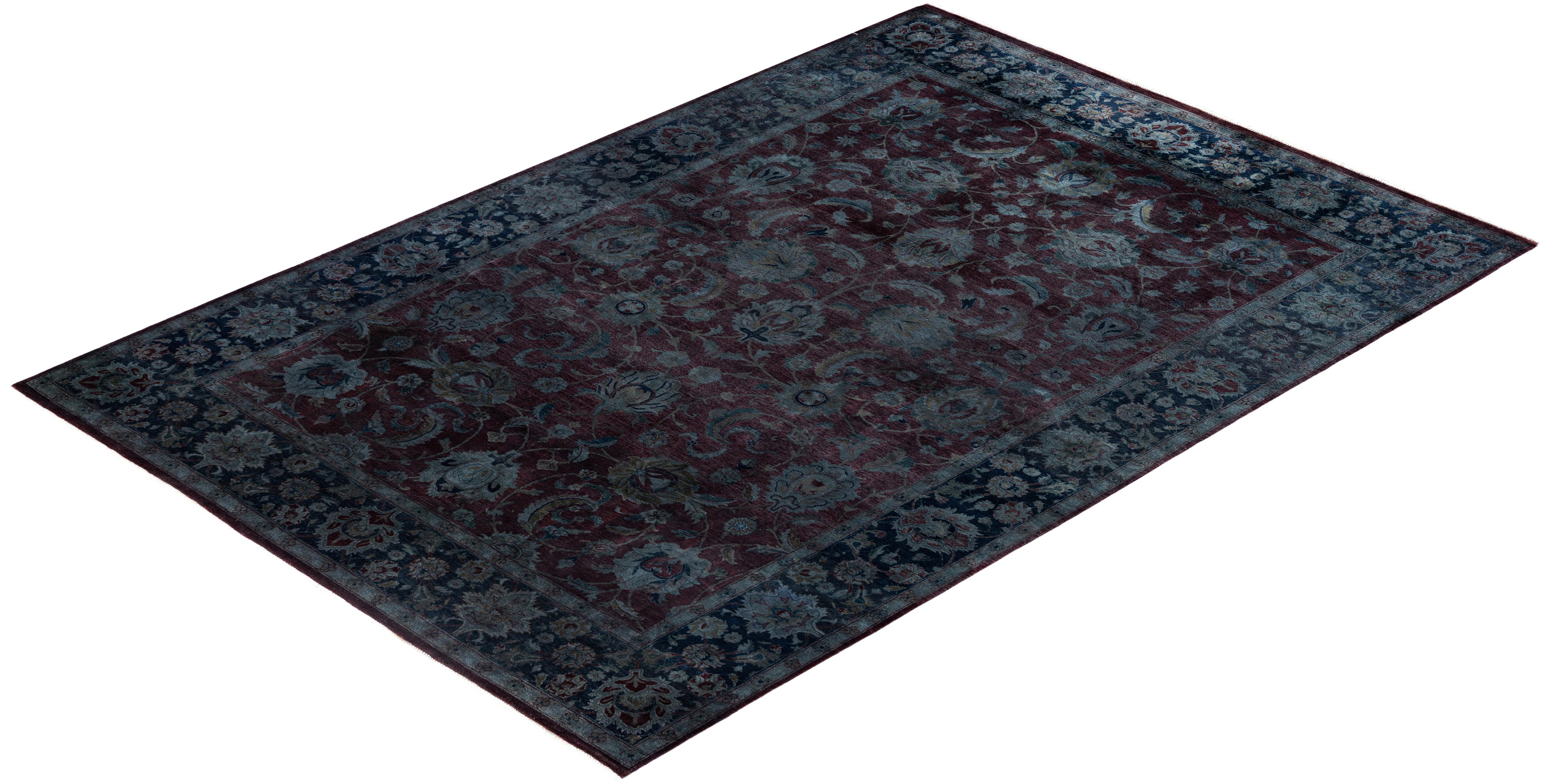Overdyed One-of-a-Kind Wool Gray Area Rug 6' 0