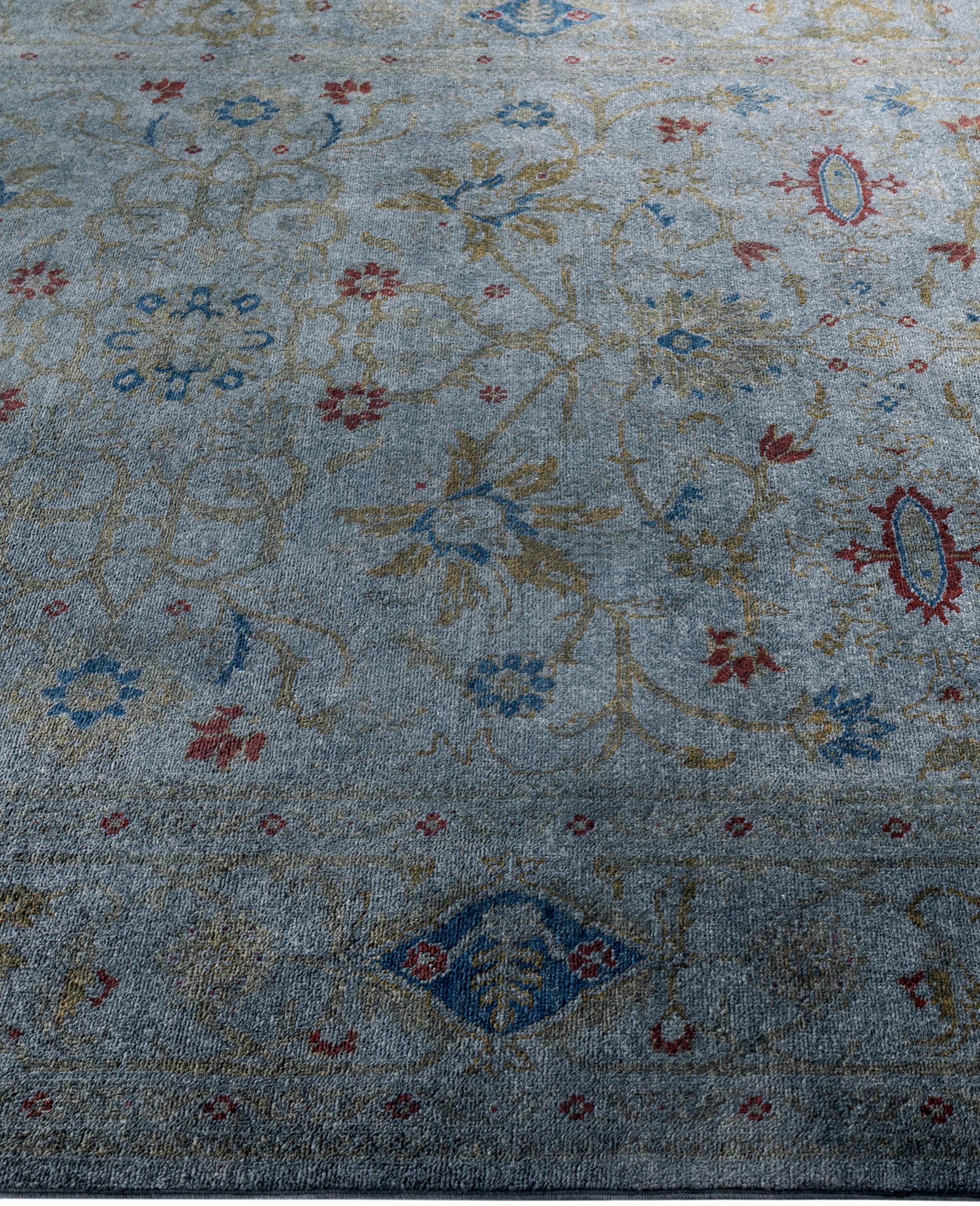 Alfombra de lana Overdyed Gris Única 6' 1