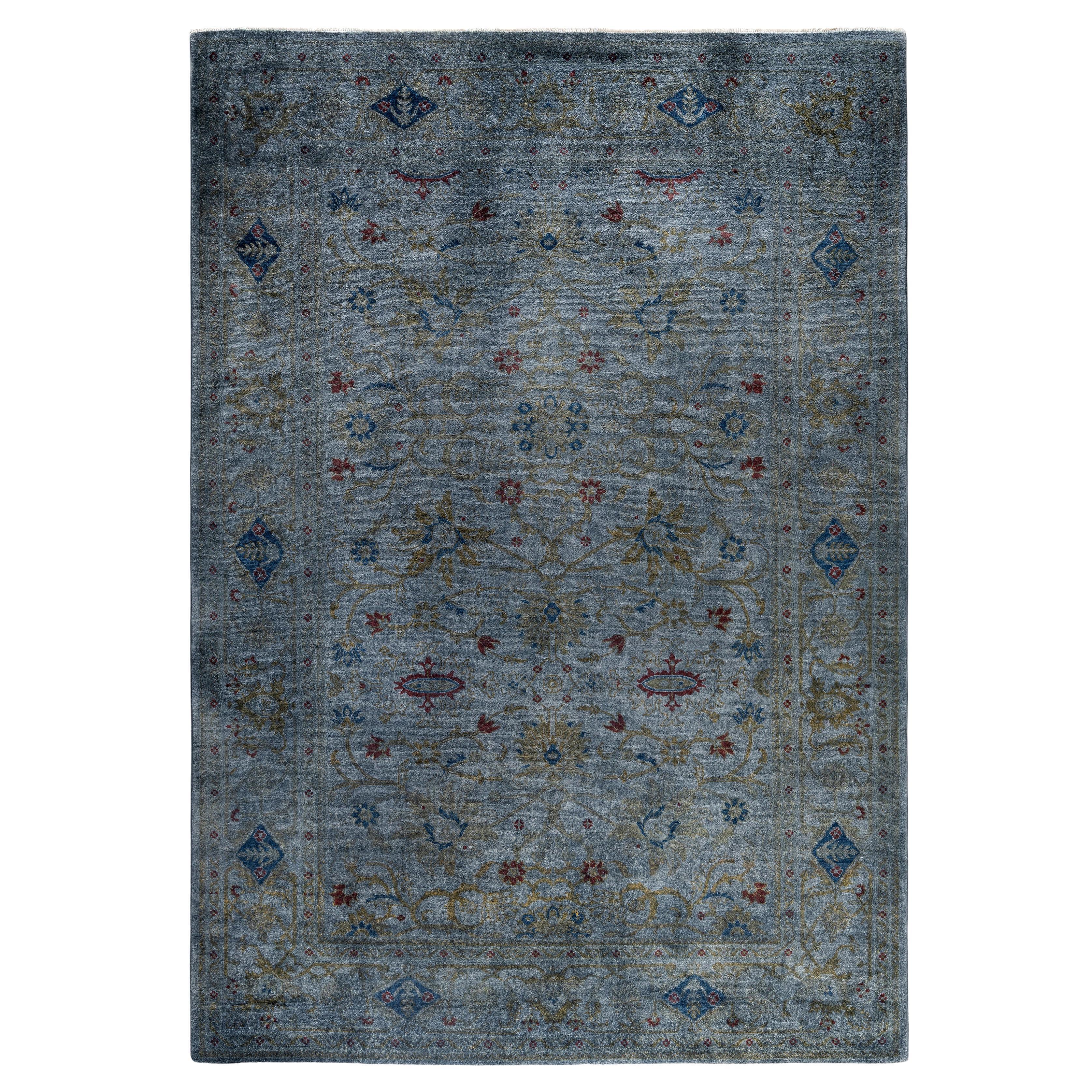 Alfombra de lana Overdyed Gris Única 6' 1" x 8' 10" en venta