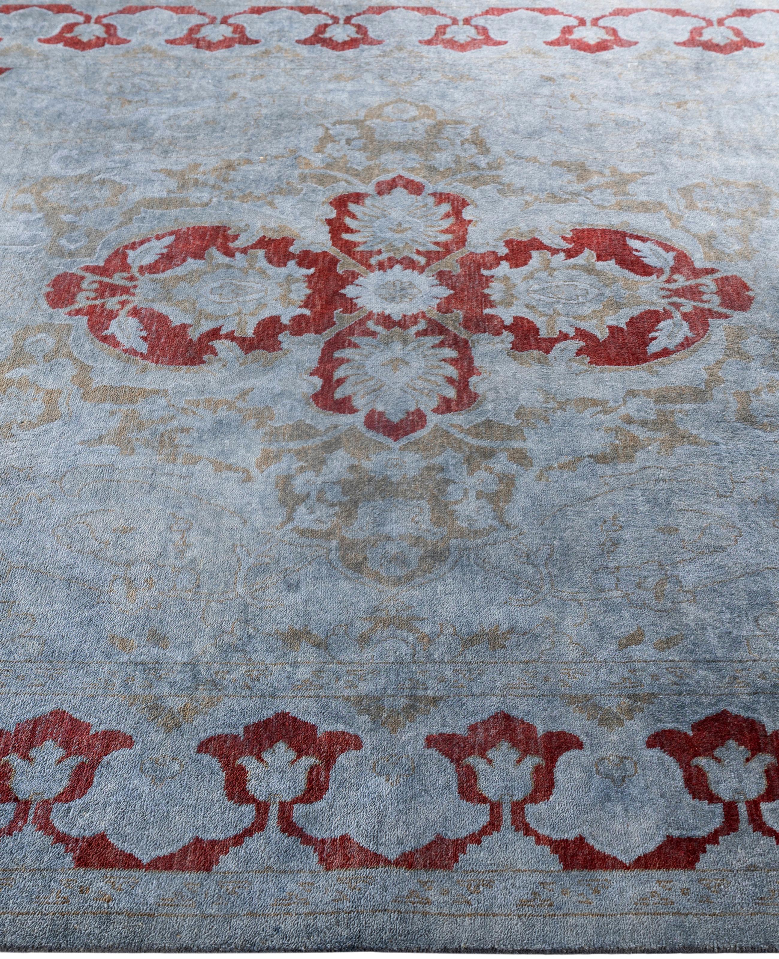 Alfombra de lana Overdyed Gris Única 6' 1
