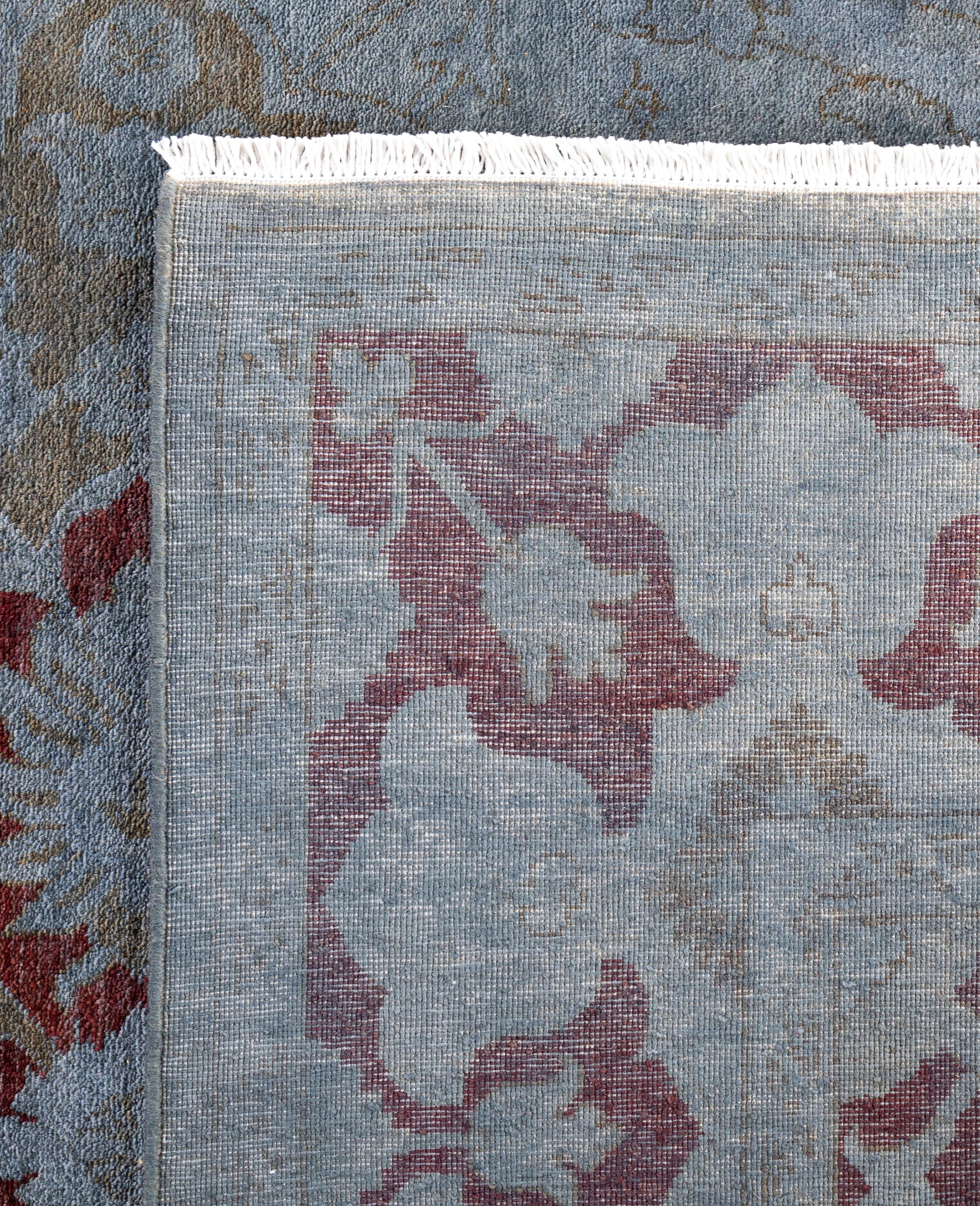 Alfombra de lana Overdyed Gris Única 6' 1