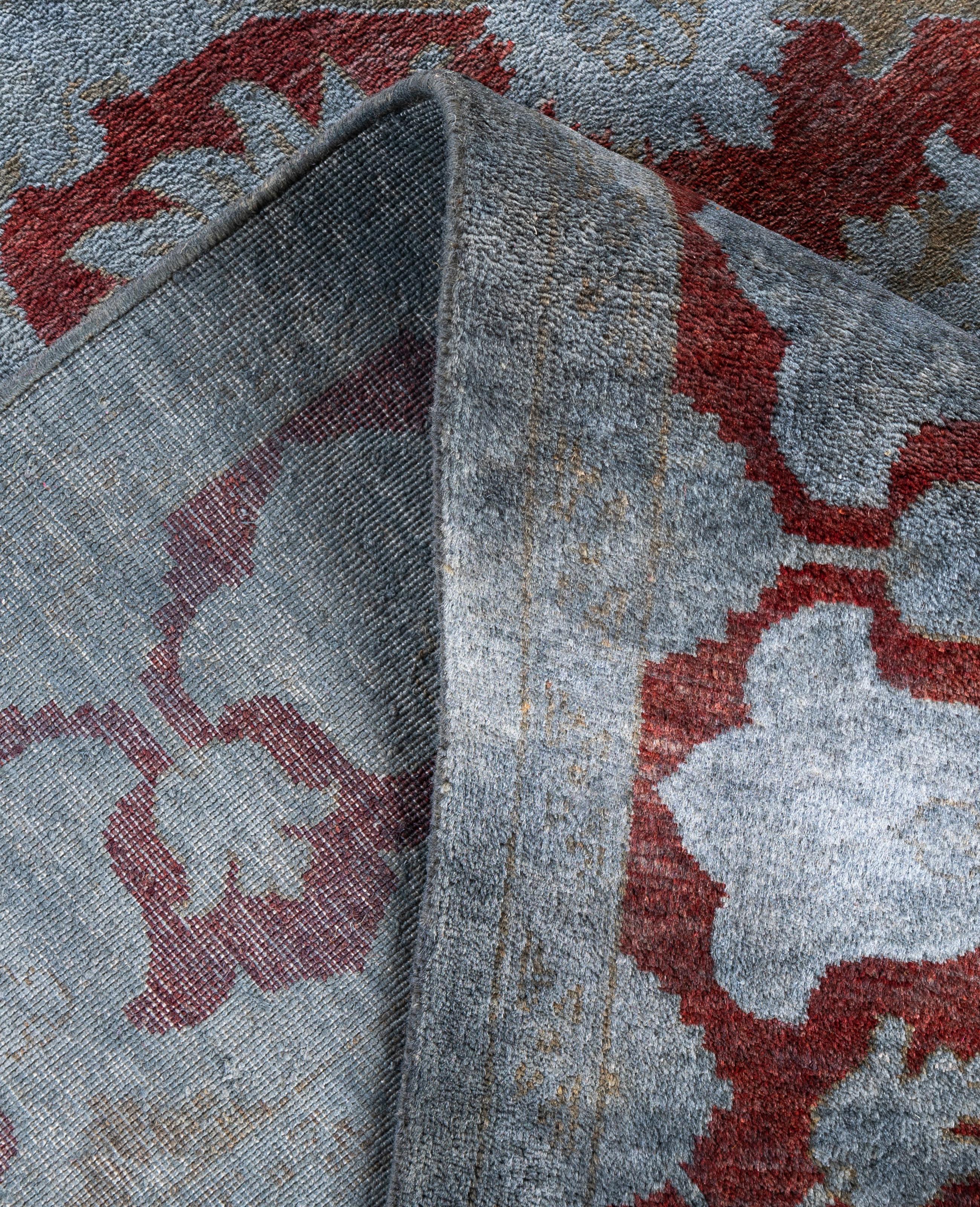 Alfombra de lana Overdyed Gris Única 6' 1