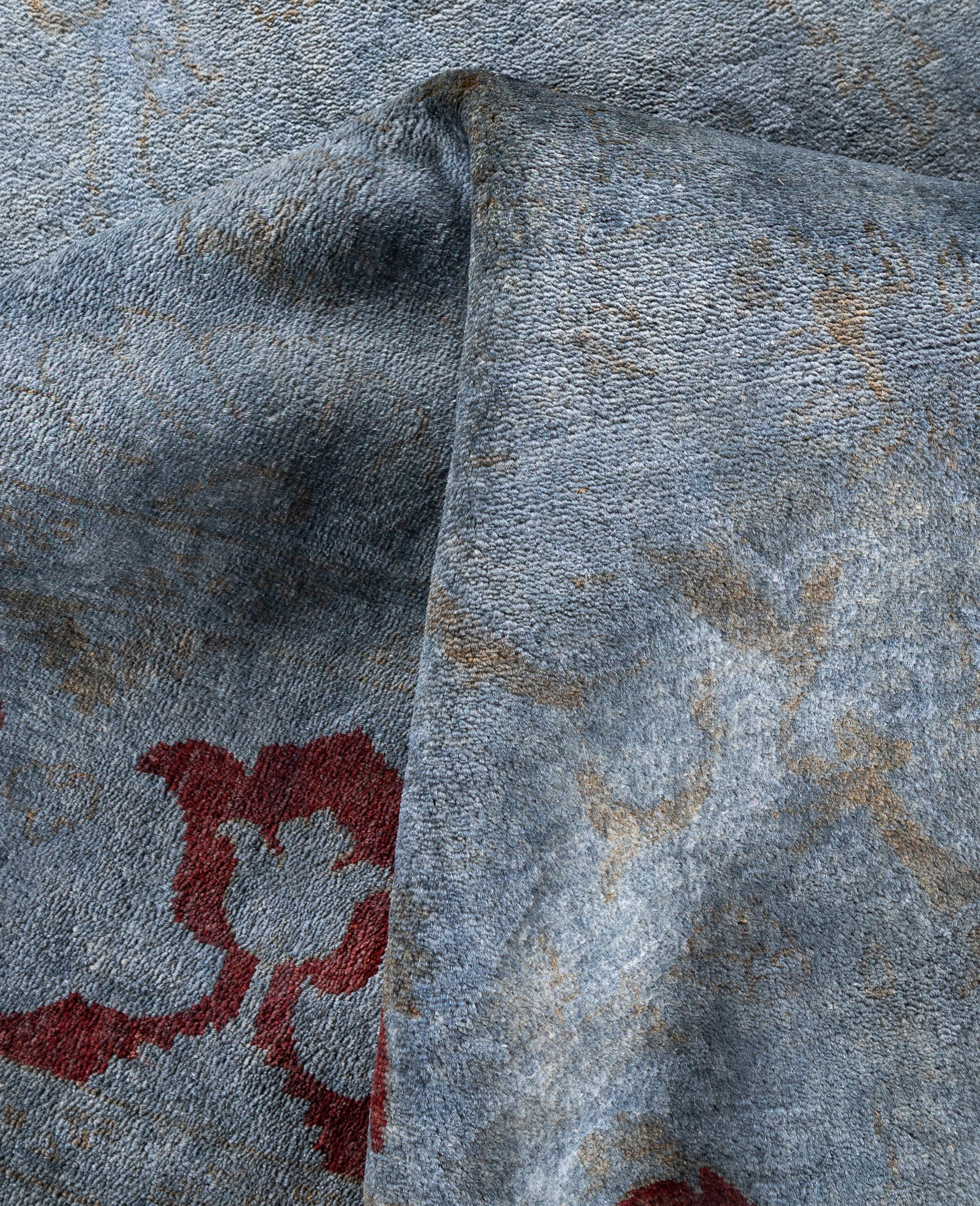 Alfombra de lana Overdyed Gris Única 6' 1