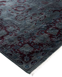 Overdyed One-of-a-Kind Wool Gray Area Rug 6' 2" x 8' 10"