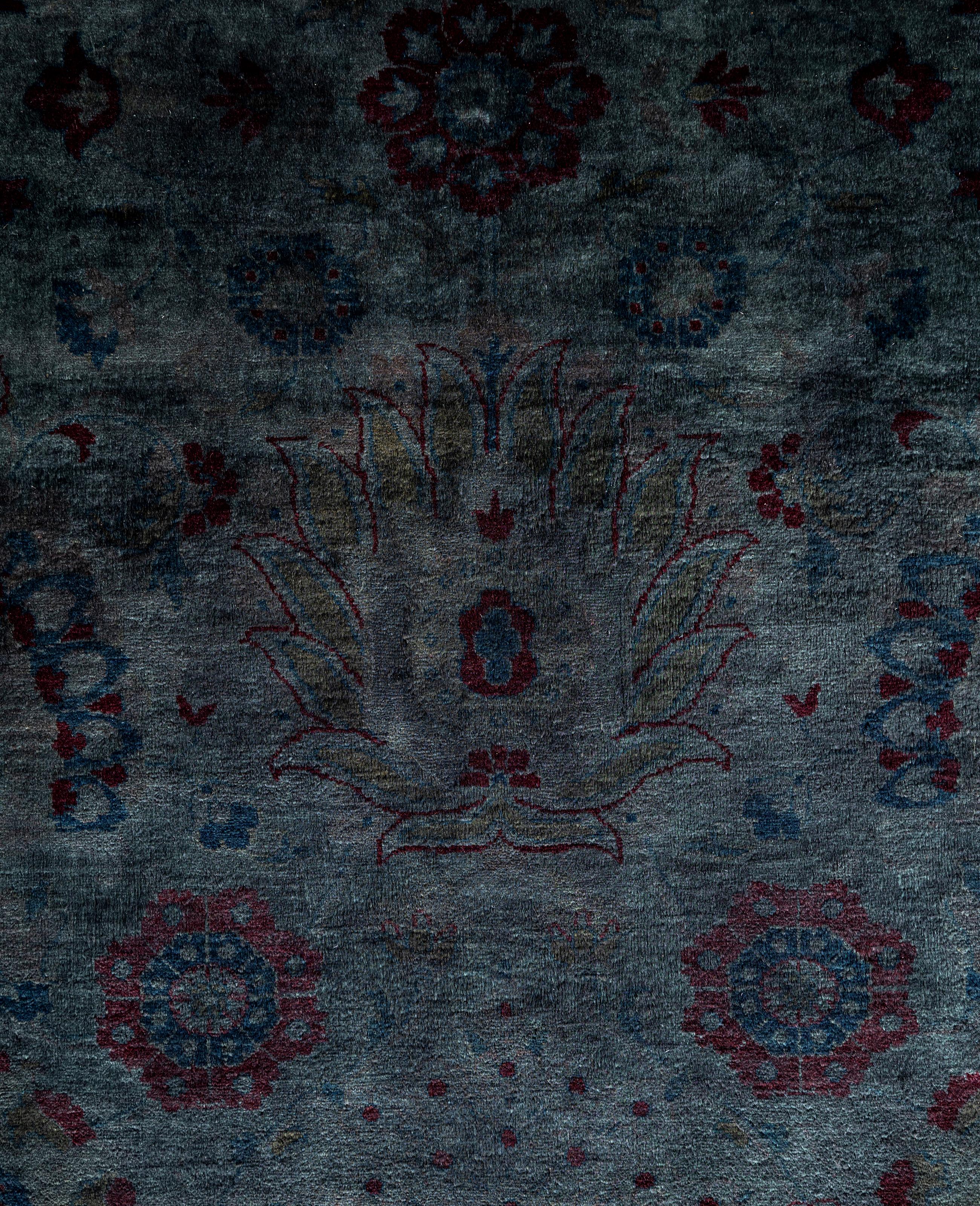 Alfombra de lana Overdyed Gris Única 6' 2