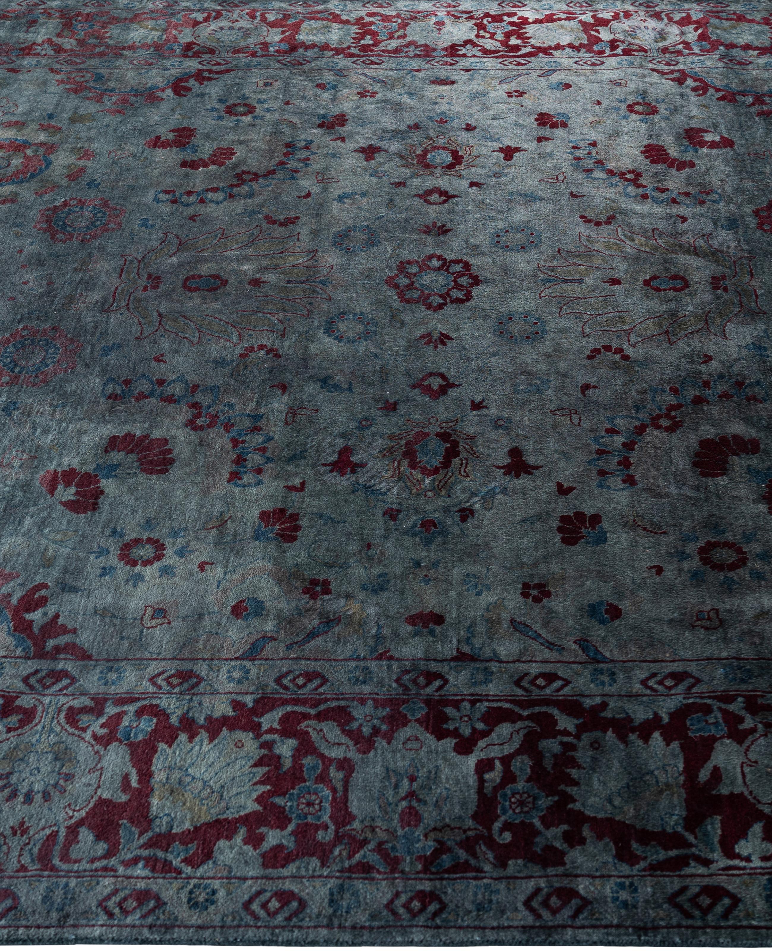 Alfombra de lana Overdyed Gris Única 6' 2