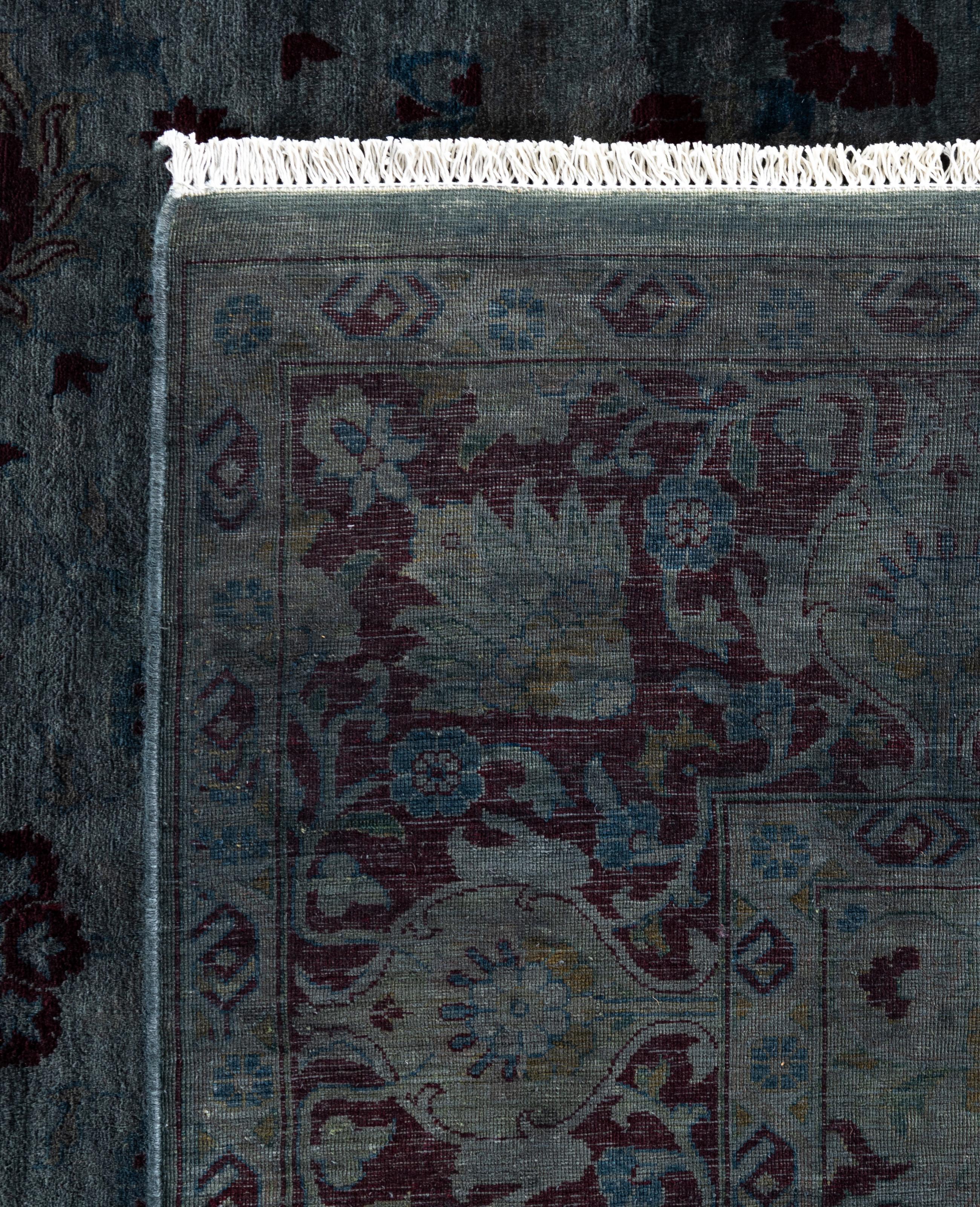 Alfombra de lana Overdyed Gris Única 6' 2
