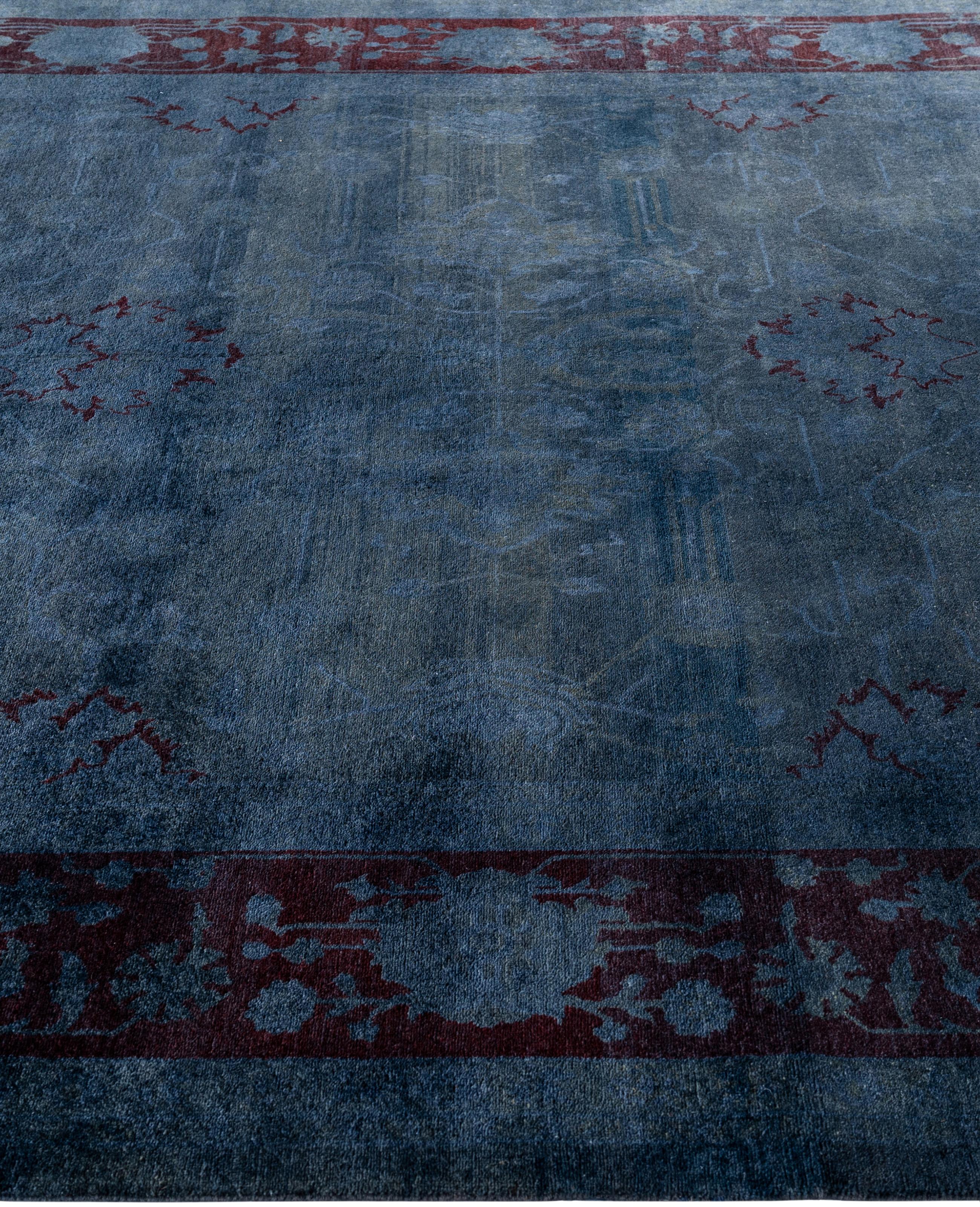 Noué à la main Tapis de sol en laine Overdyed One-of-a-Kind Gray 6' 2