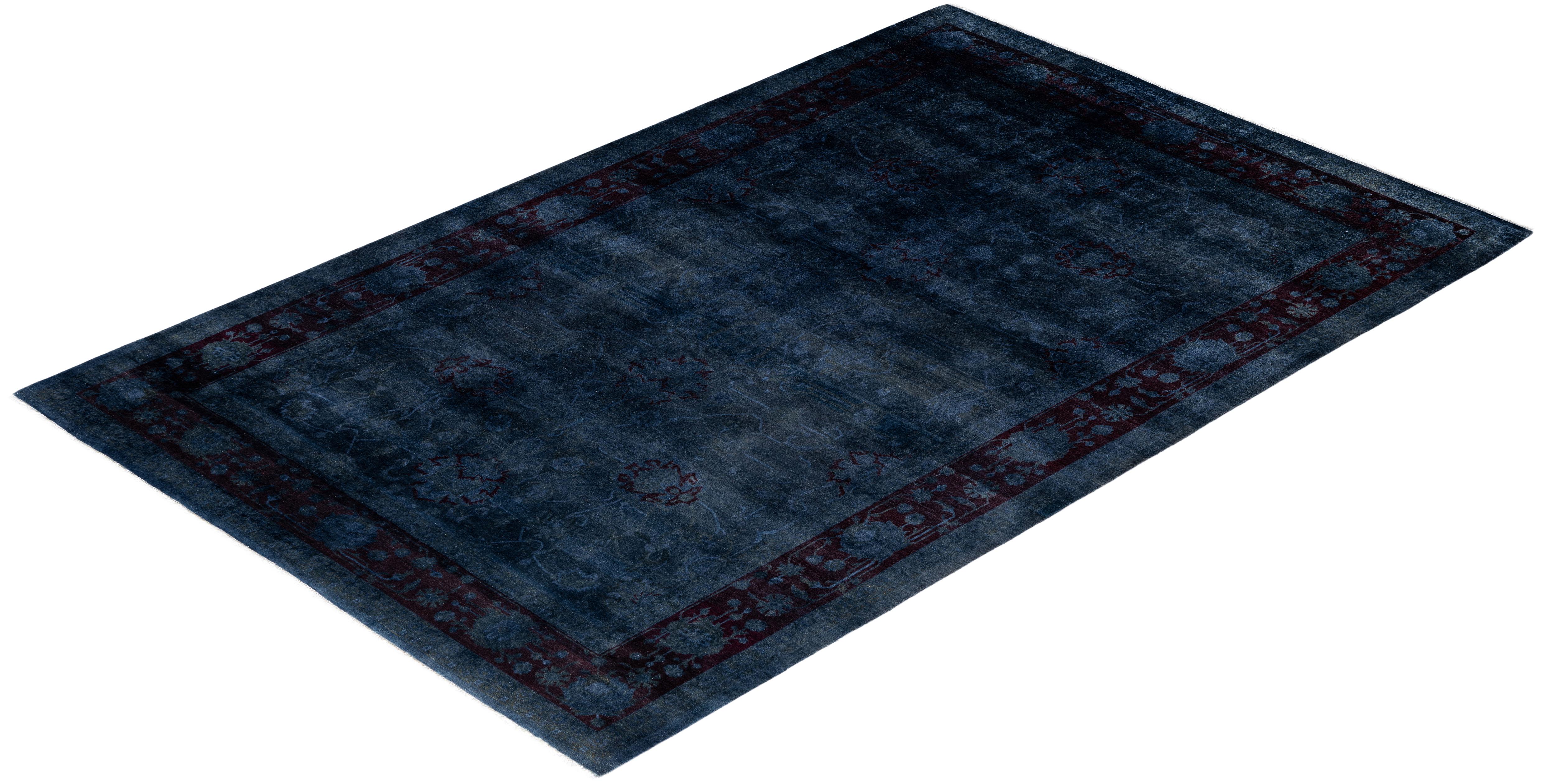 Tapis de sol en laine Overdyed One-of-a-Kind Gray 6' 2